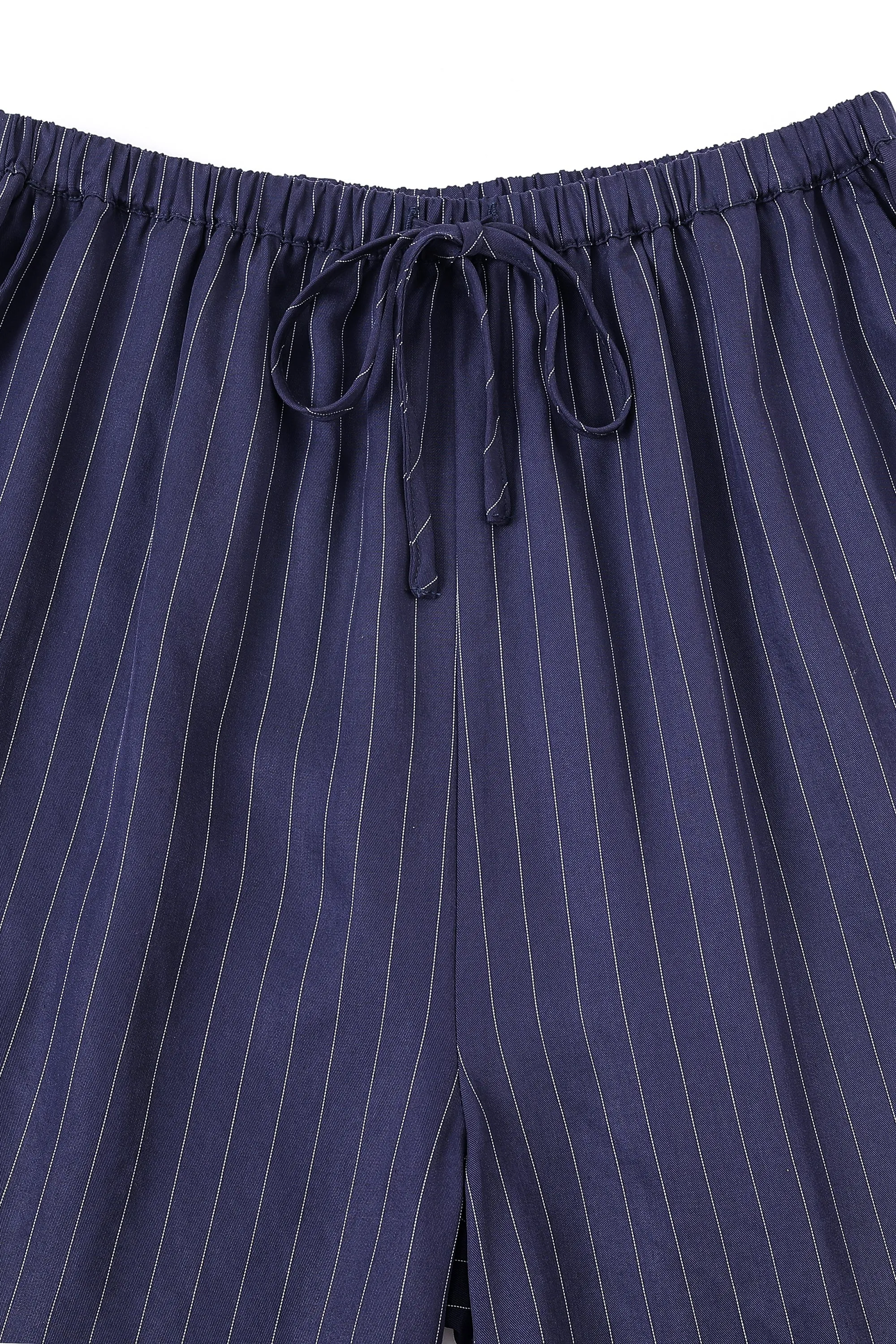 Unisex Tencel Stripe Easy Shorts Navy sold by Fashion Brand Company product image thumbnail 2