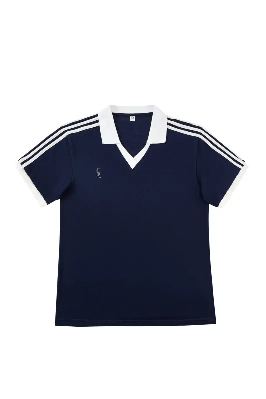 Unisex Wool Blend Varsity Polo Navy made by Fashion Brand Company