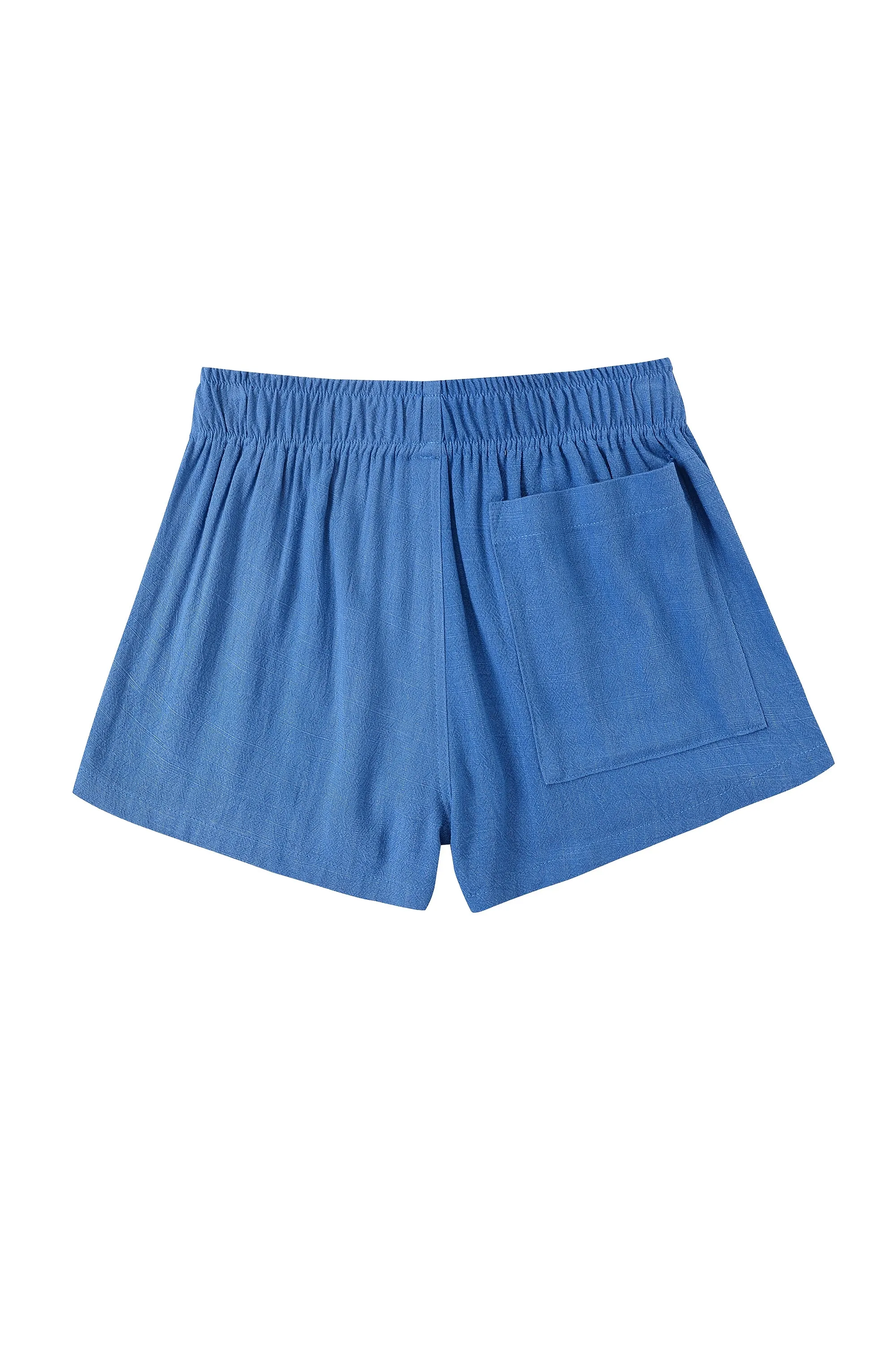 Sporty Linen Mid Rise Shorts Blueberry sold by Fashion Brand Company product image thumbnail 3