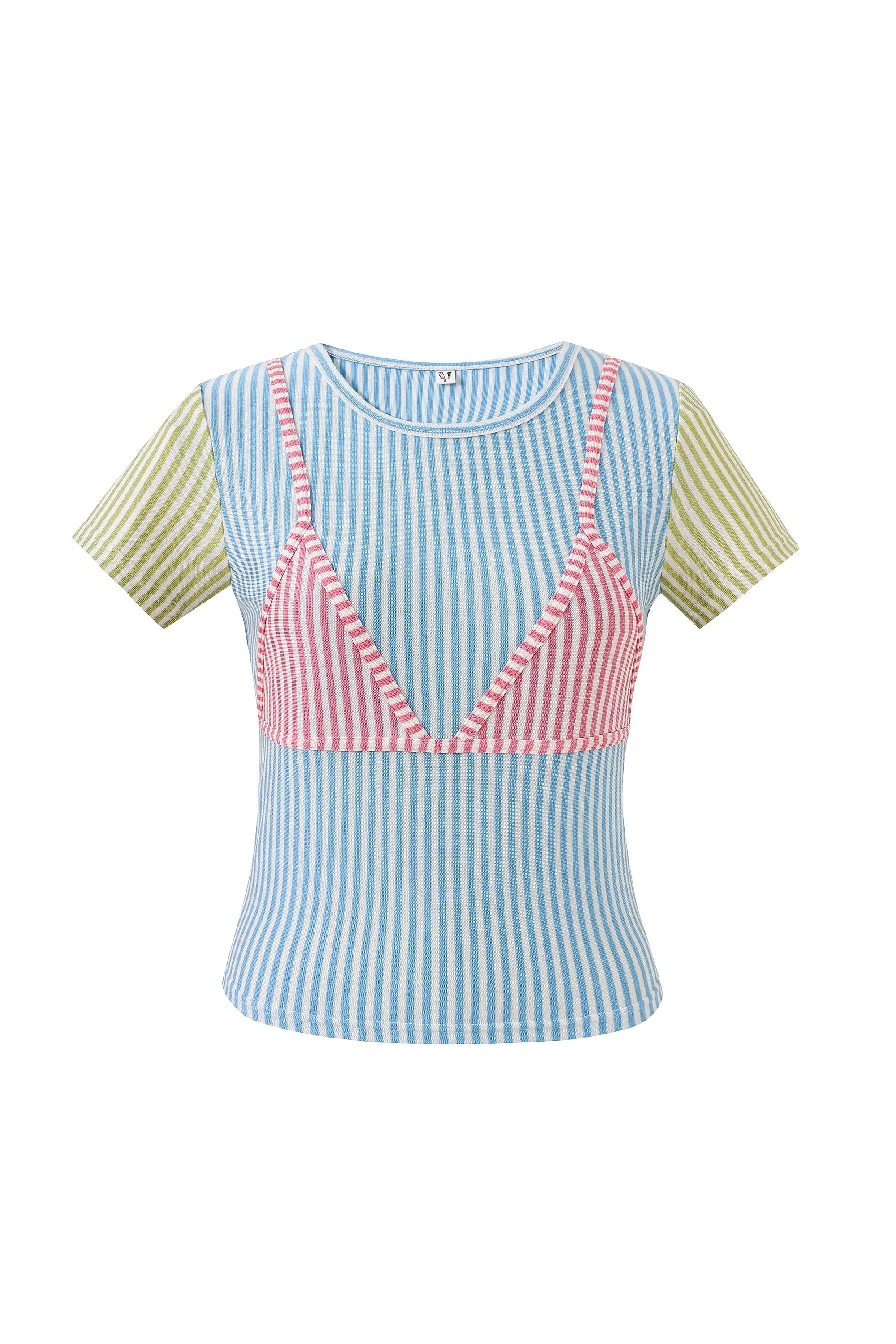 Bikini Bod Striped Short Sleeve Tee Multi sold by Fashion Brand Company product image thumbnail 3