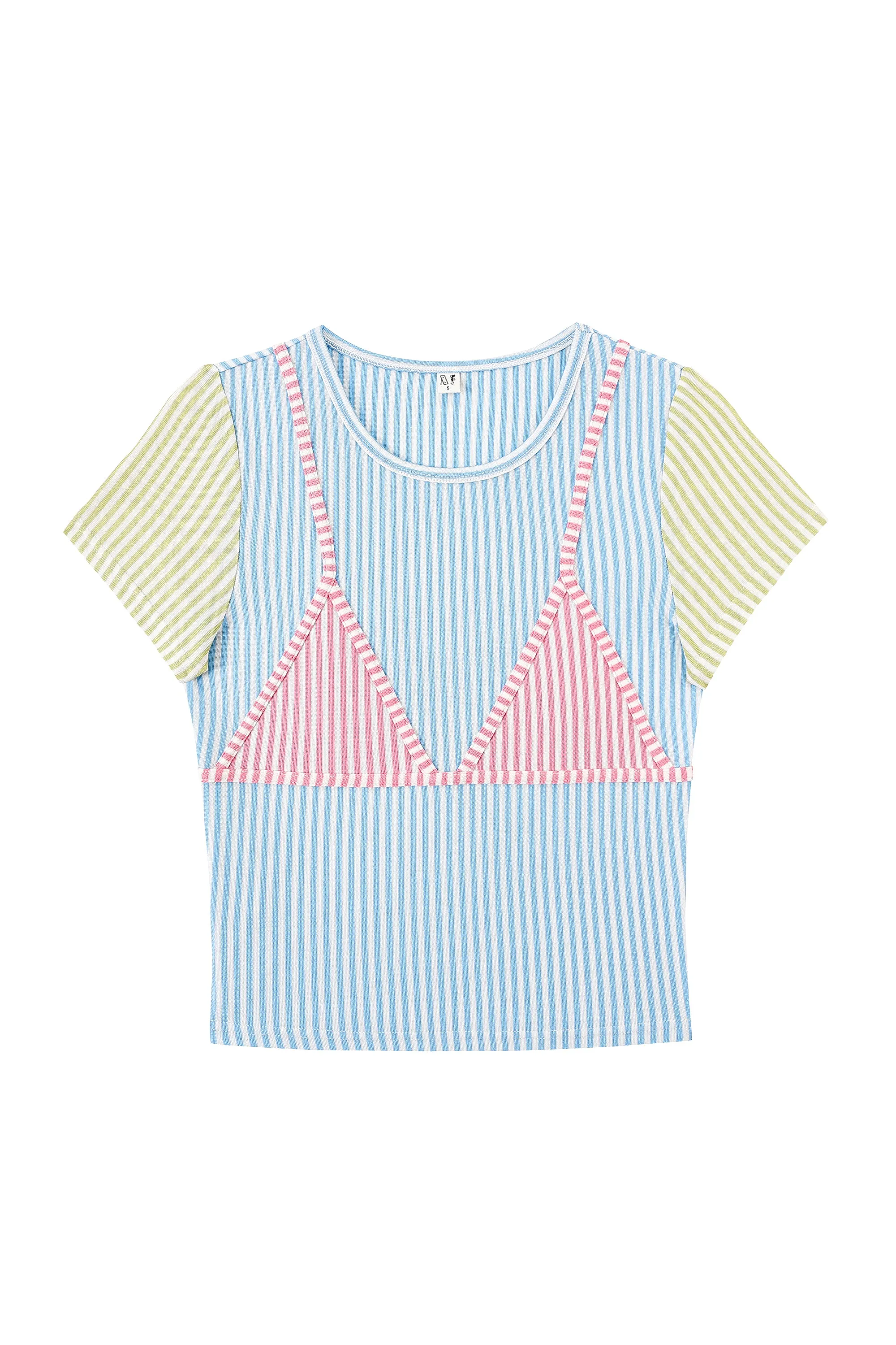 Bikini Bod Striped Short Sleeve Tee Multi sold by Fashion Brand Company product image thumbnail 4