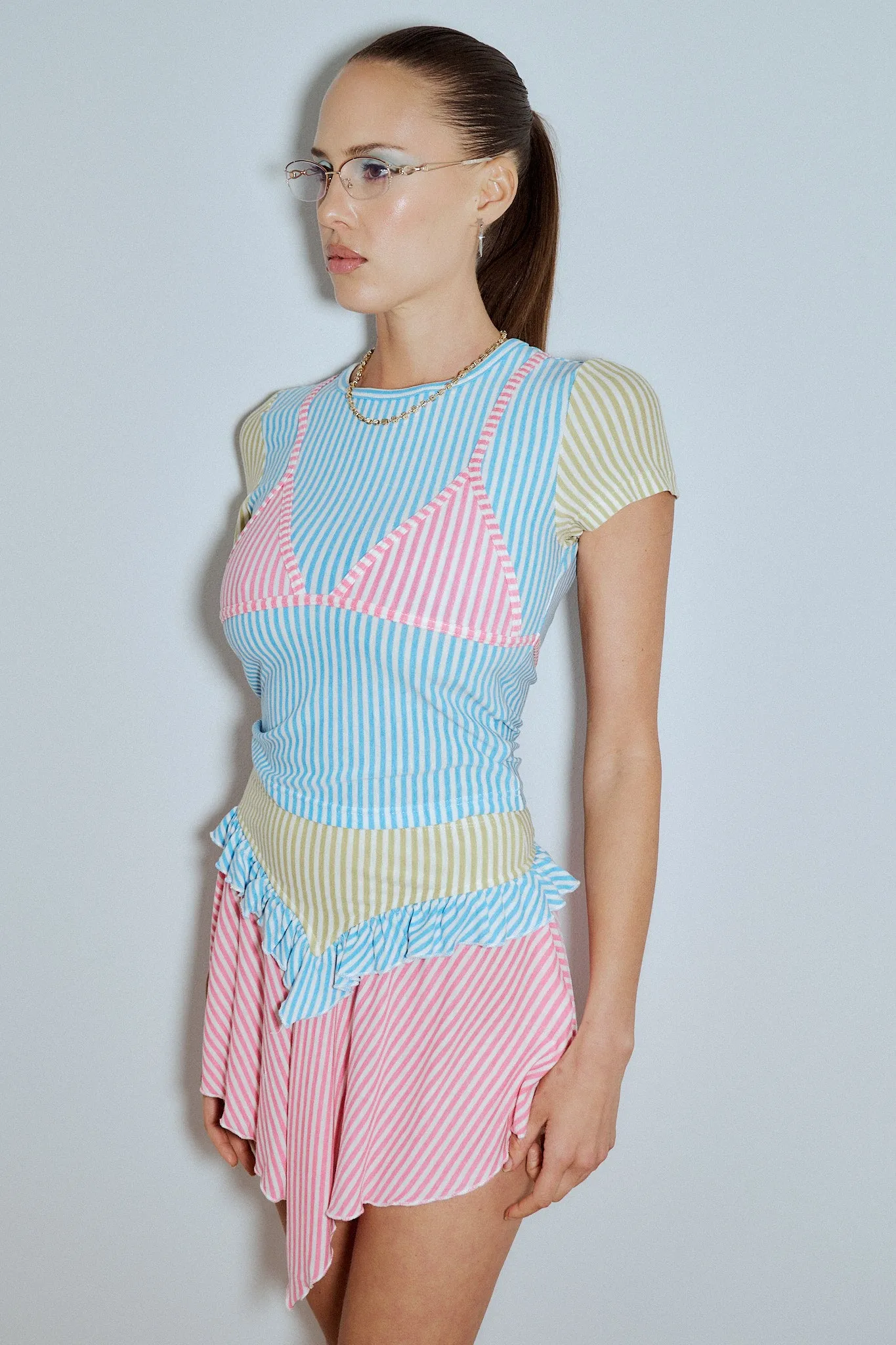 Bikini Bod Striped Short Sleeve Tee Multi sold by Fashion Brand Company product image thumbnail 2