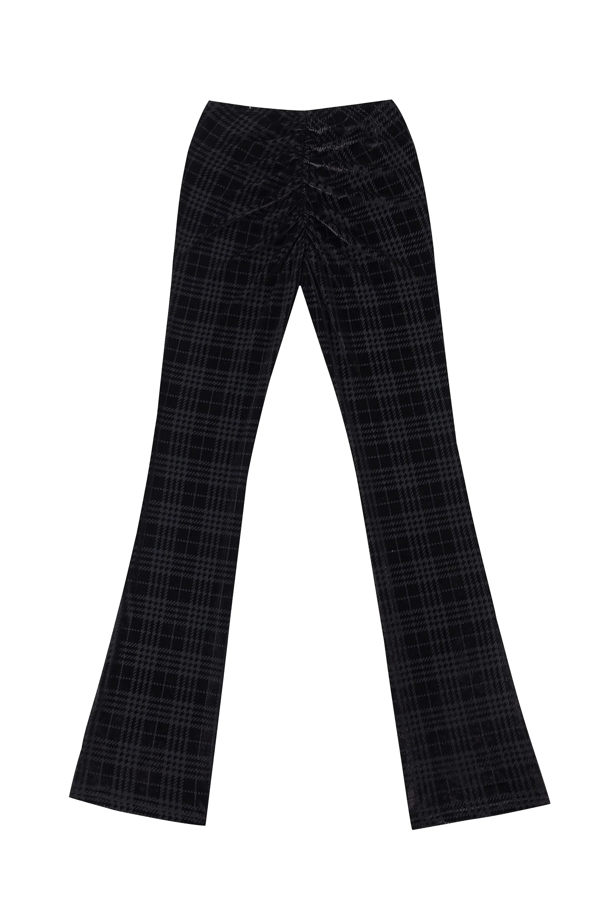 Mesh Plaid Scrunch Pants Black sold by Fashion Brand Company product image thumbnail 3