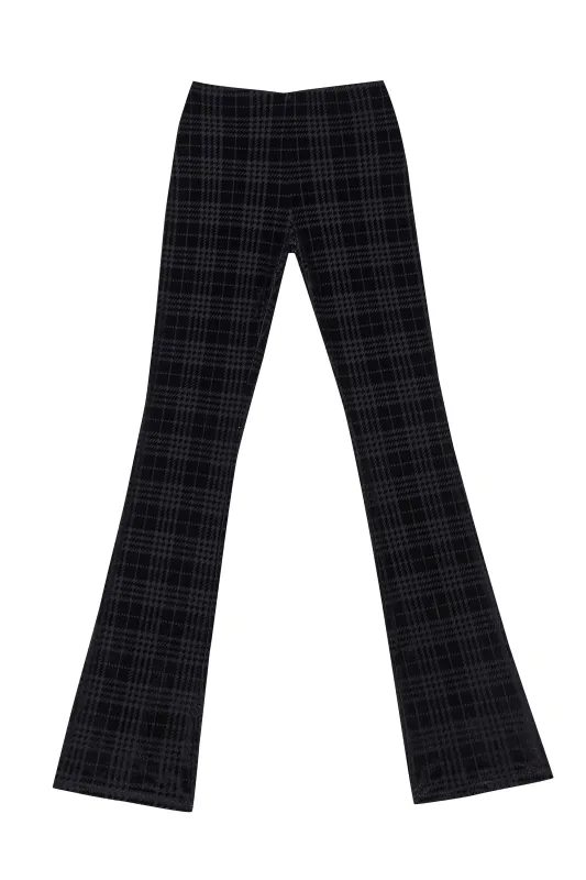 Mesh Plaid Scrunch Pants Black made by Fashion Brand Company