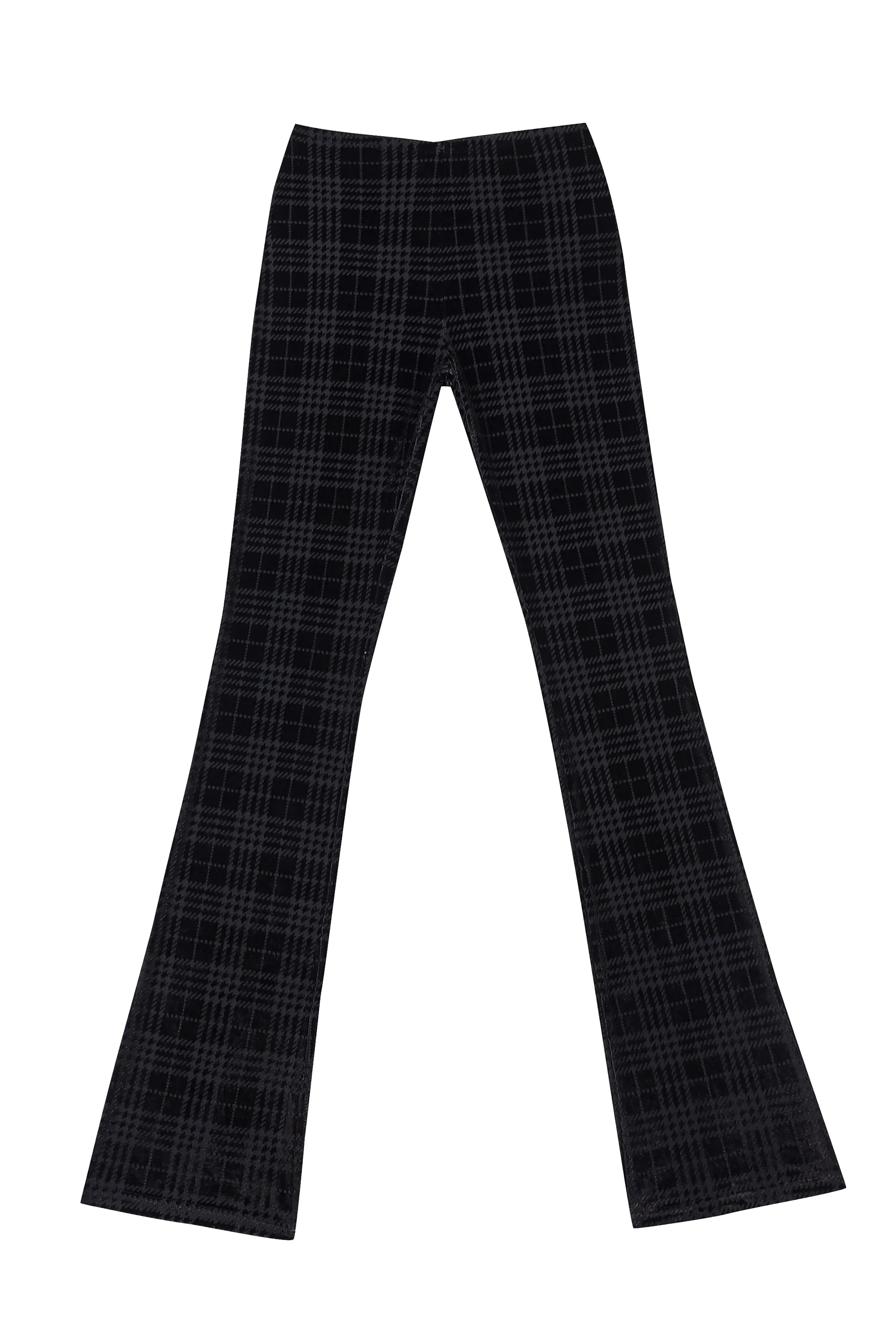 Mesh Plaid Scrunch Pants Black sold by Fashion Brand Company