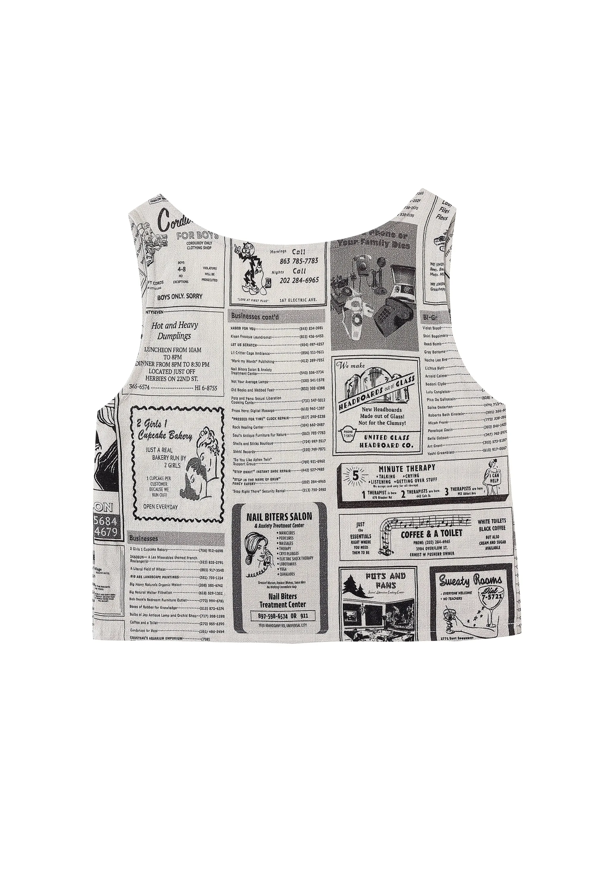 Scoop Crop Tank Soft Linen White Pages sold by Fashion Brand Company product image thumbnail 5