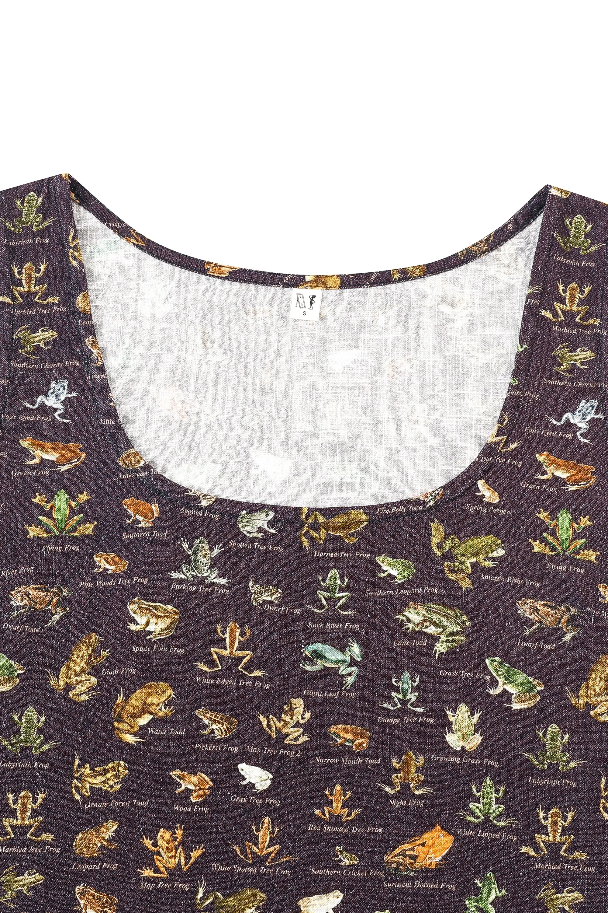 Scoop Crop Tank Soft Linen Favorite Frogs sold by Fashion Brand Company product image thumbnail 4