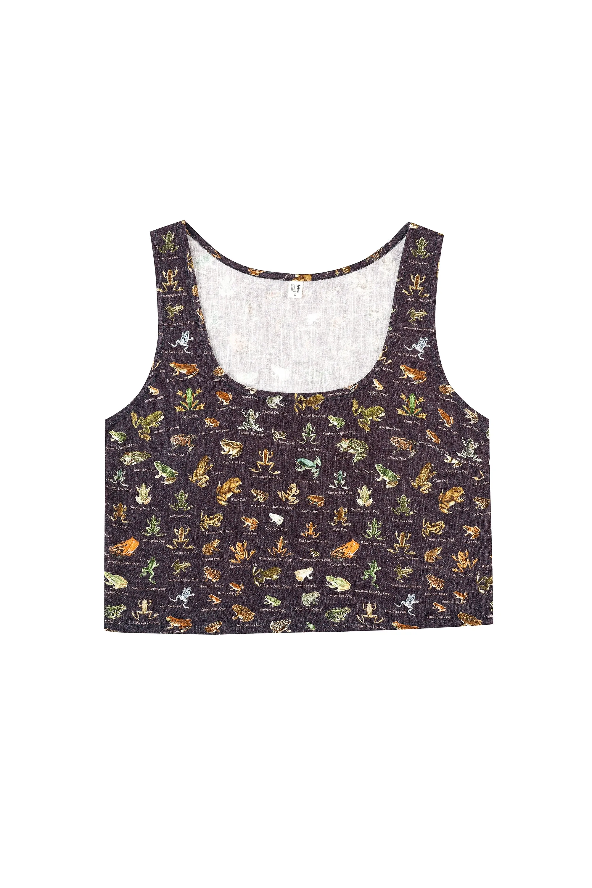 Scoop Crop Tank Soft Linen Favorite Frogs sold by Fashion Brand Company product image thumbnail 2