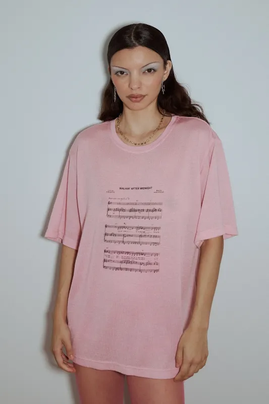 Unisex Walking After Midnight Wool Blend Tee Pink made by Fashion Brand Company