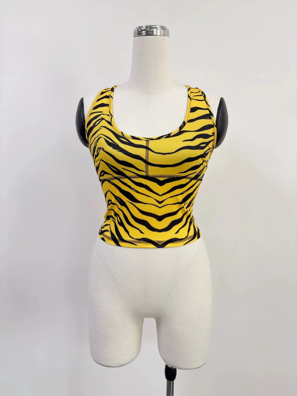SAMPLE #307 - S Racerback Yoga/Swim Tank Top - Tiger Stripe sold by Fashion Brand Company