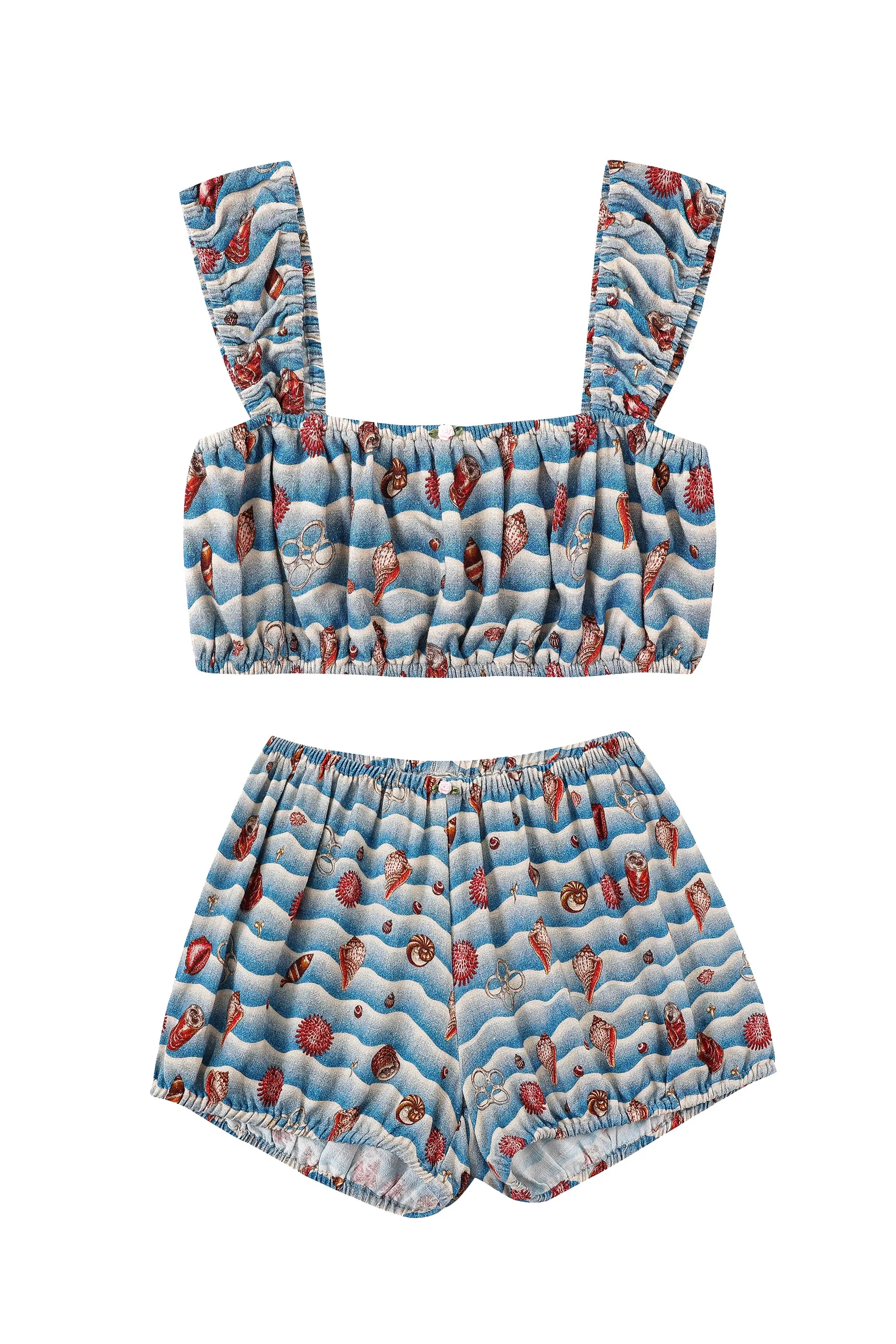 Bra & Bloomers Soft Linen Playsuit Set Trash Ocean sold by Fashion Brand Company product image thumbnail 2