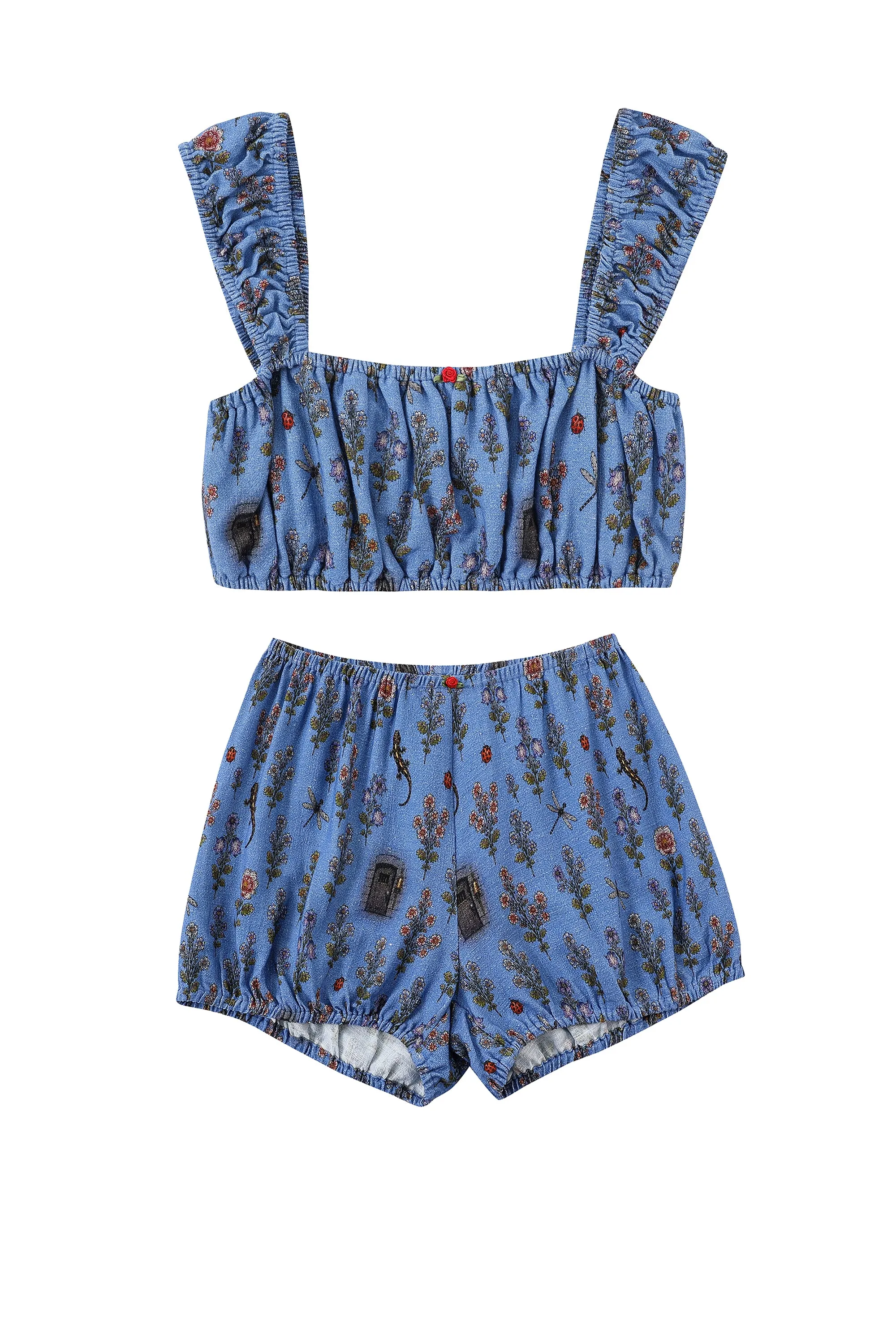 Ms Honey's Trauma Soft Linen Bra & Bloomers Playsuit Set sold by Fashion Brand Company product image thumbnail 2