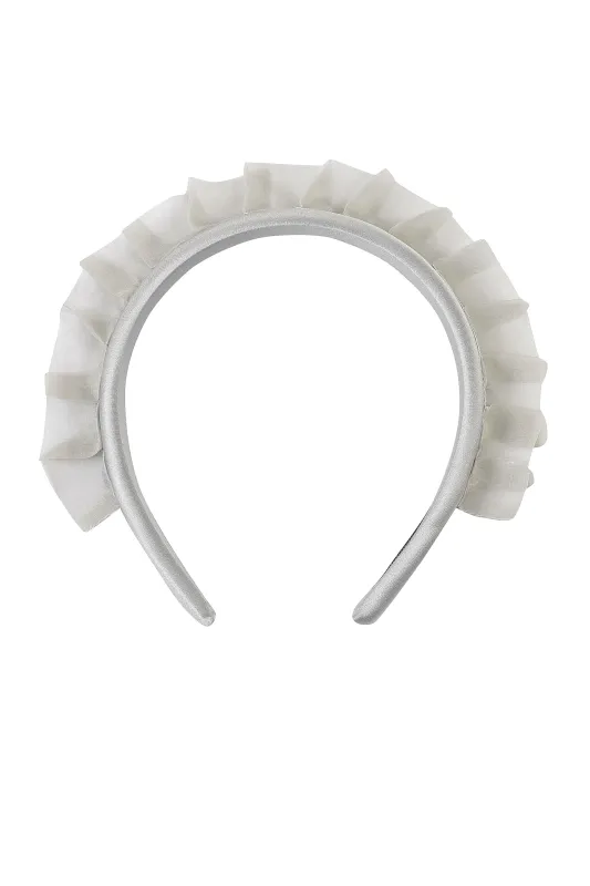 Silk Organza Ruffle Headband Silver made by Fashion Brand Company