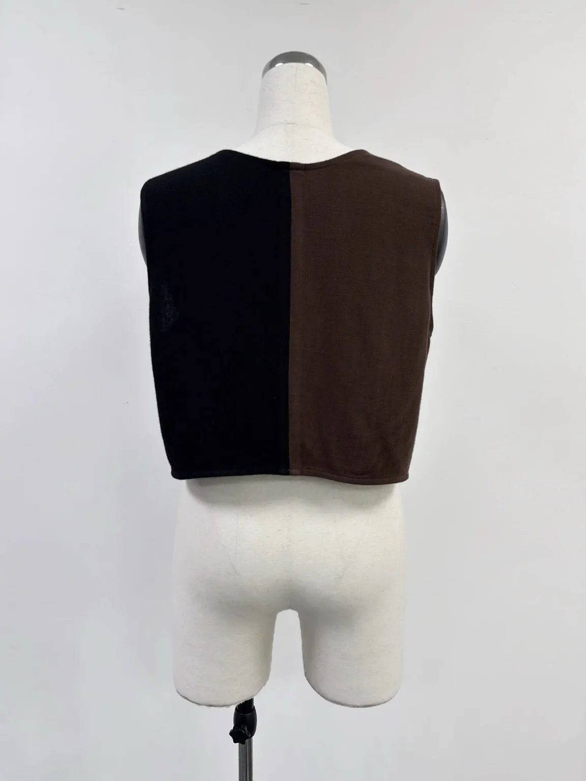 SAMPLE #377 - S Soft Linen Vest And Pants Set - Brown / Black sold by Fashion Brand Company product image thumbnail 4