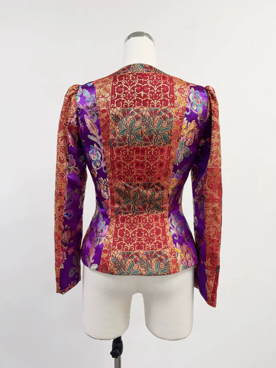 SAMPLE #384 - S Jonbenet Satin Long Sleeve Top - Red / Purple sold by Fashion Brand Company product image thumbnail 3