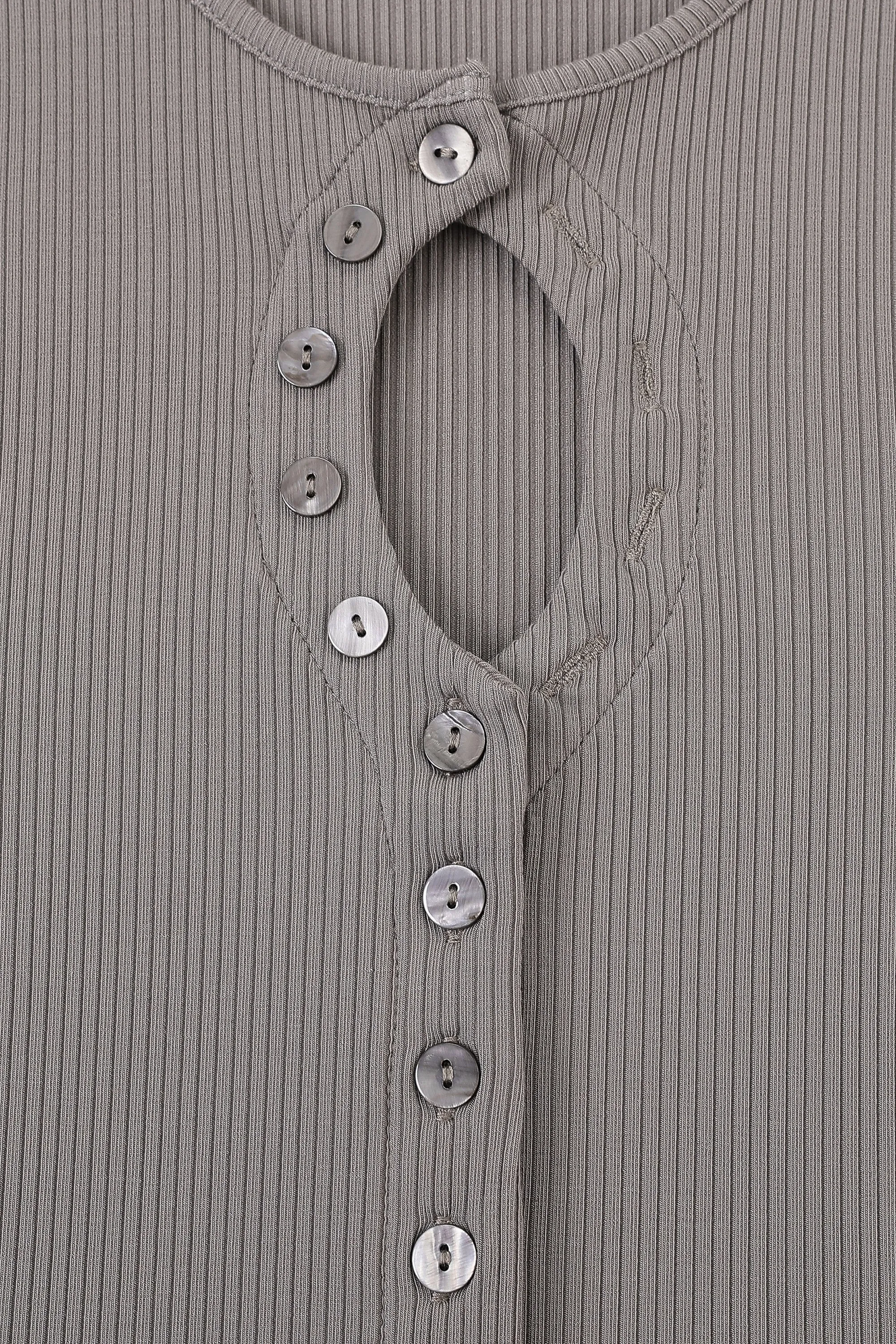 Unbuttoned Tencel Rib Tank Top Gray sold by Fashion Brand Company product image thumbnail 3
