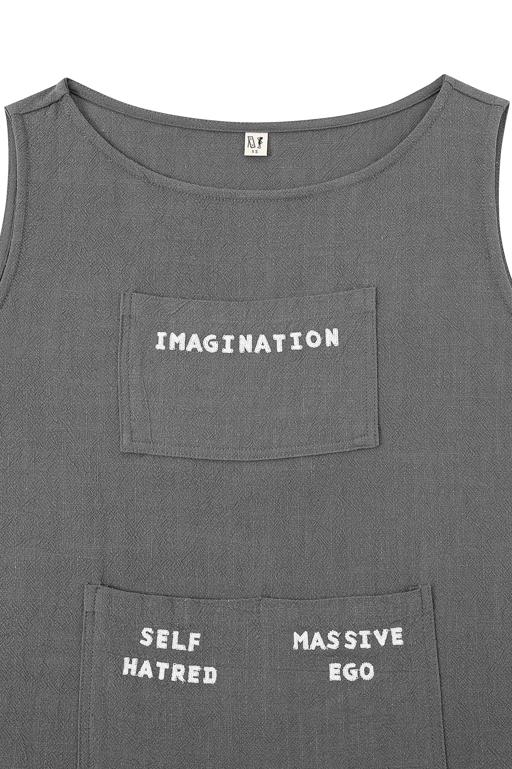 Soft Linen Artist's Toolbox Shift Tank Gray sold by Fashion Brand Company product image thumbnail 4