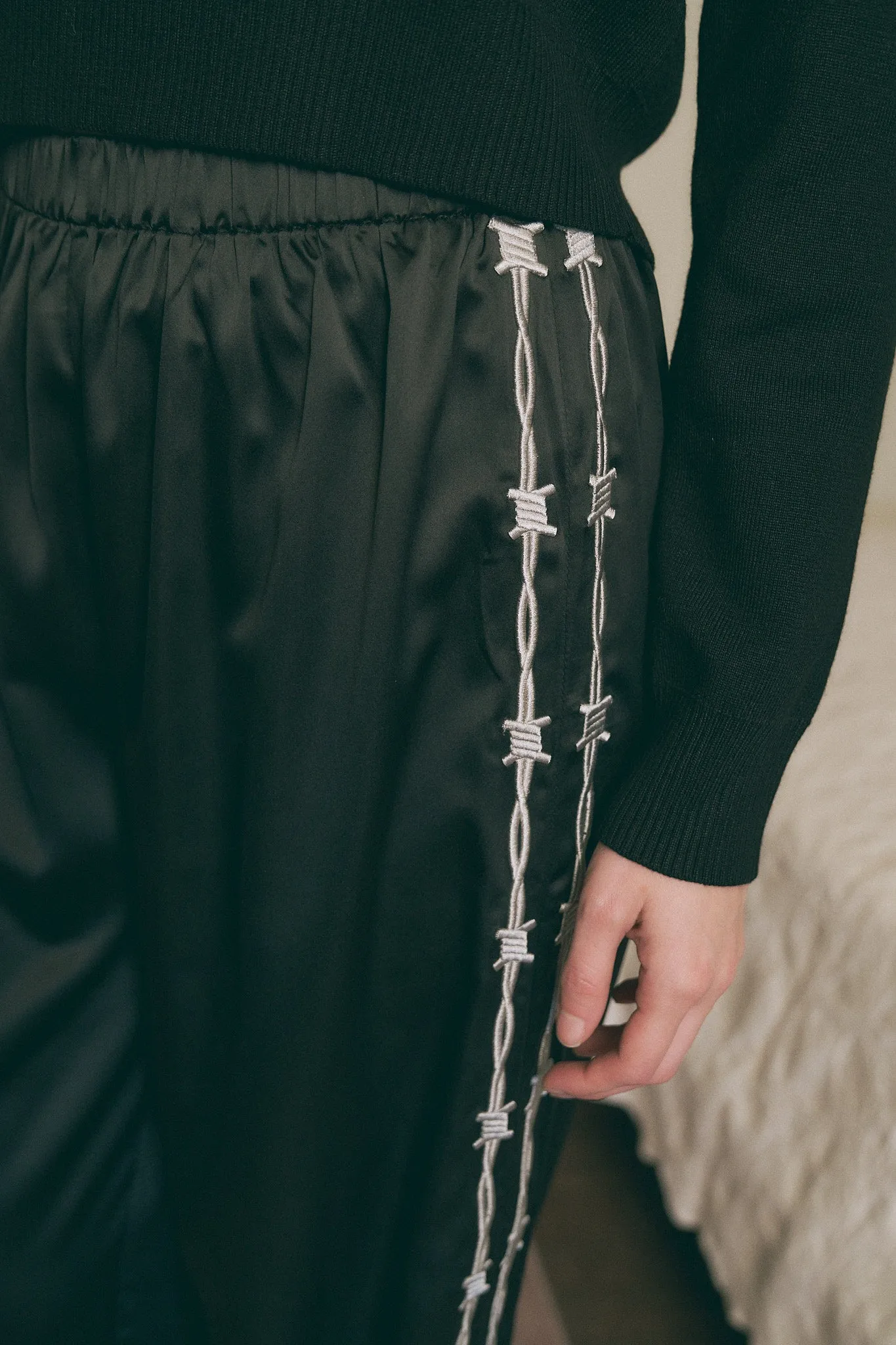 Pammy Sporty Satin Lounge Pants Black sold by Fashion Brand Company product image thumbnail 2