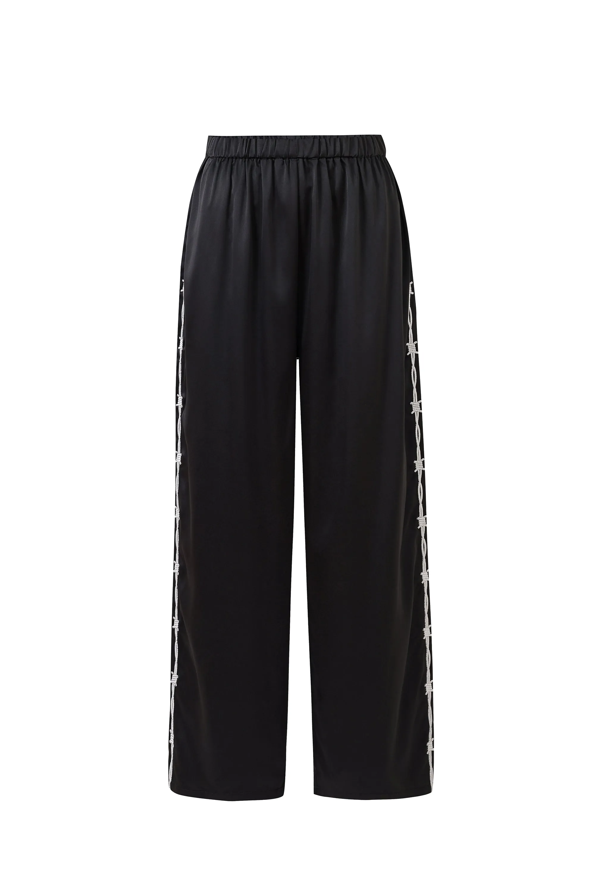 Pammy Sporty Satin Lounge Pants Black sold by Fashion Brand Company product image thumbnail 5
