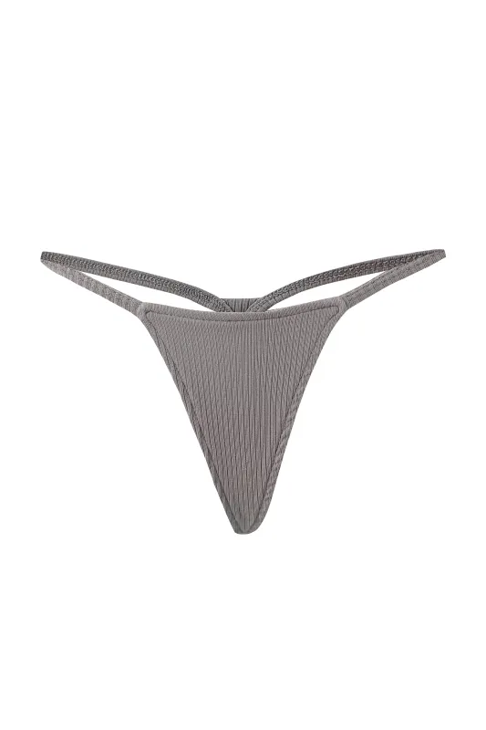 Tencel Rib Micro Thong Gray made by Fashion Brand Company