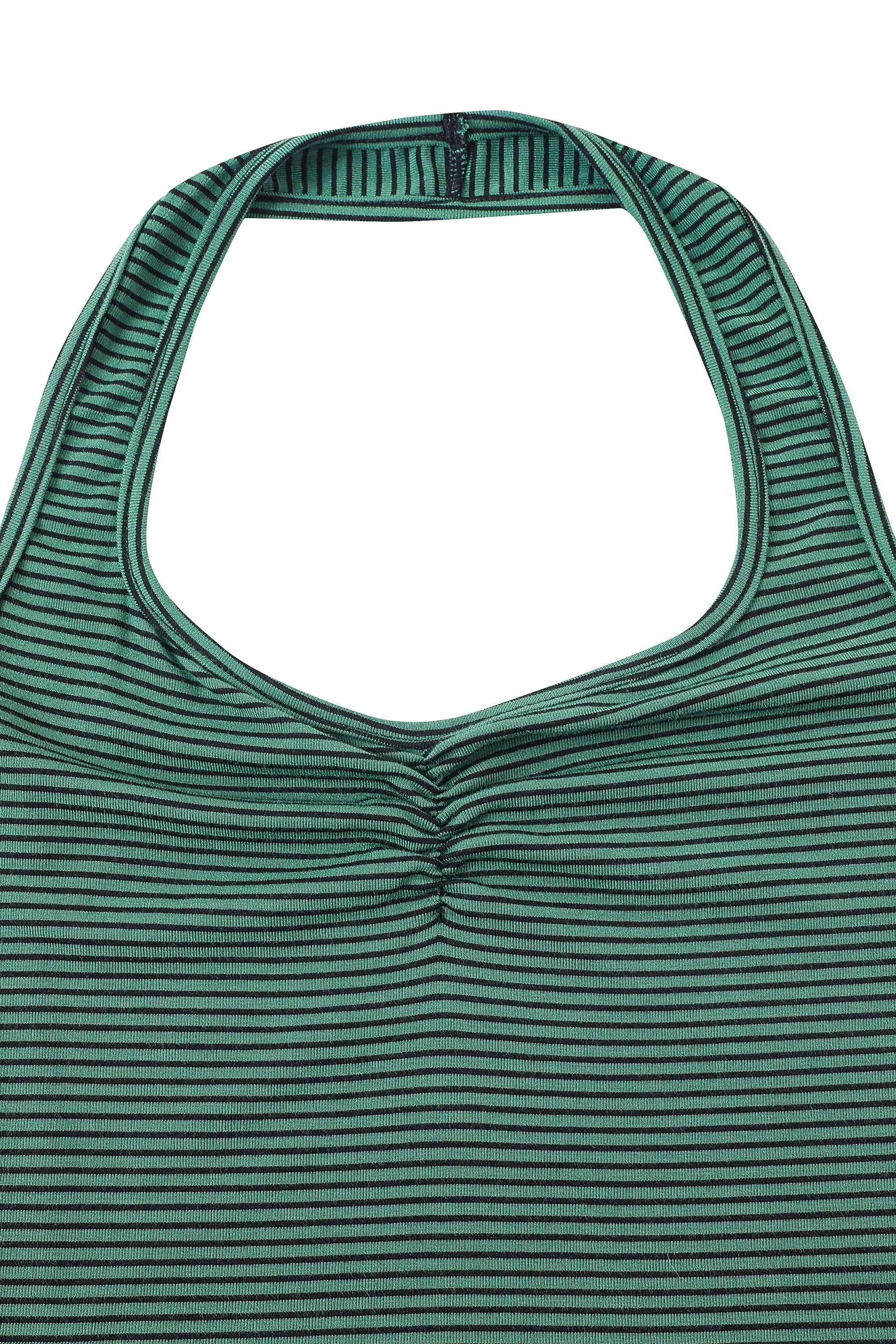 Scrunch Halter Top Green Stripe sold by Fashion Brand Company product image thumbnail 3