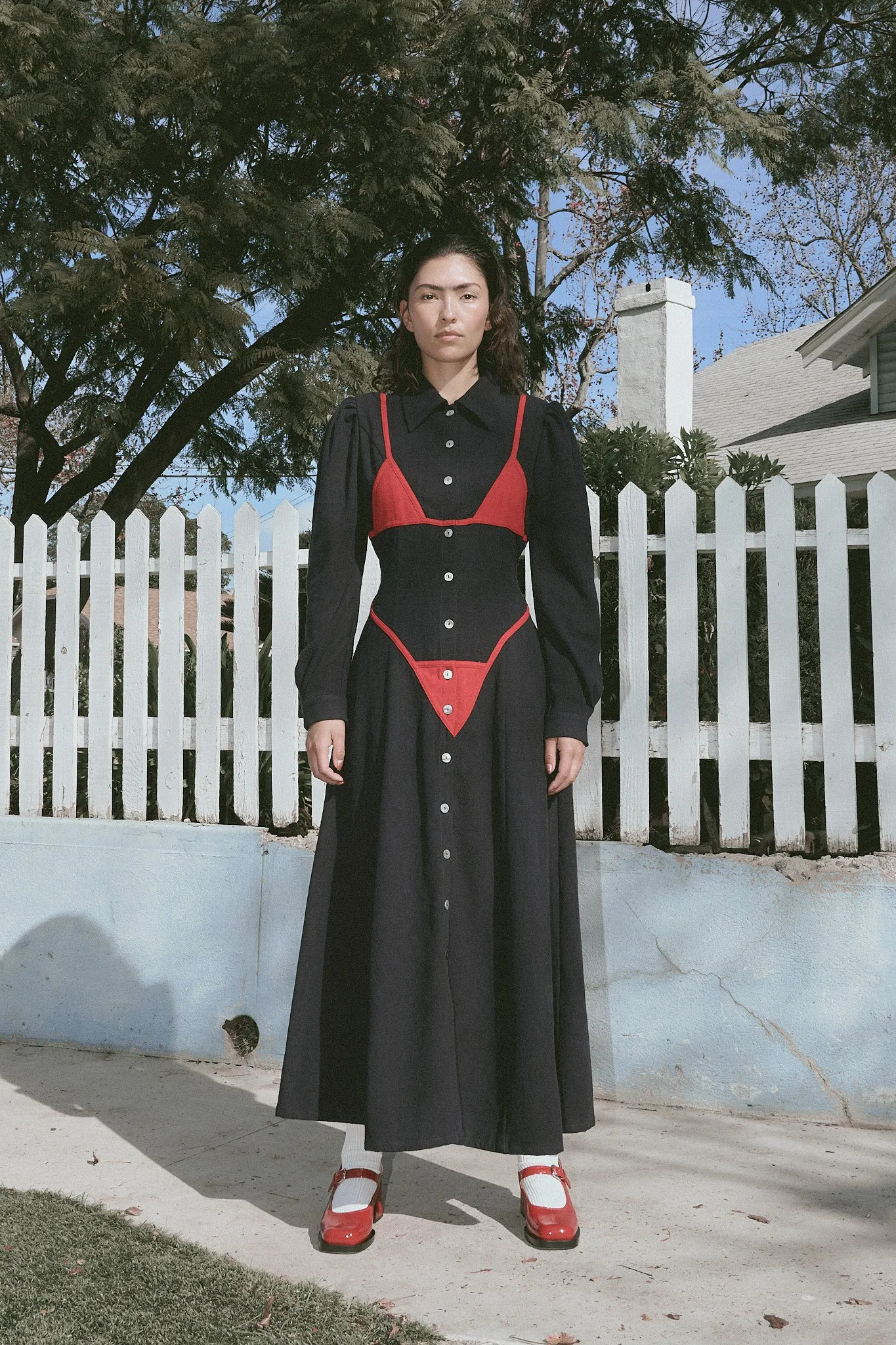 Bikini Bod FLDS Dress Soft Linen Black/Red sold by Fashion Brand Company product image thumbnail 3