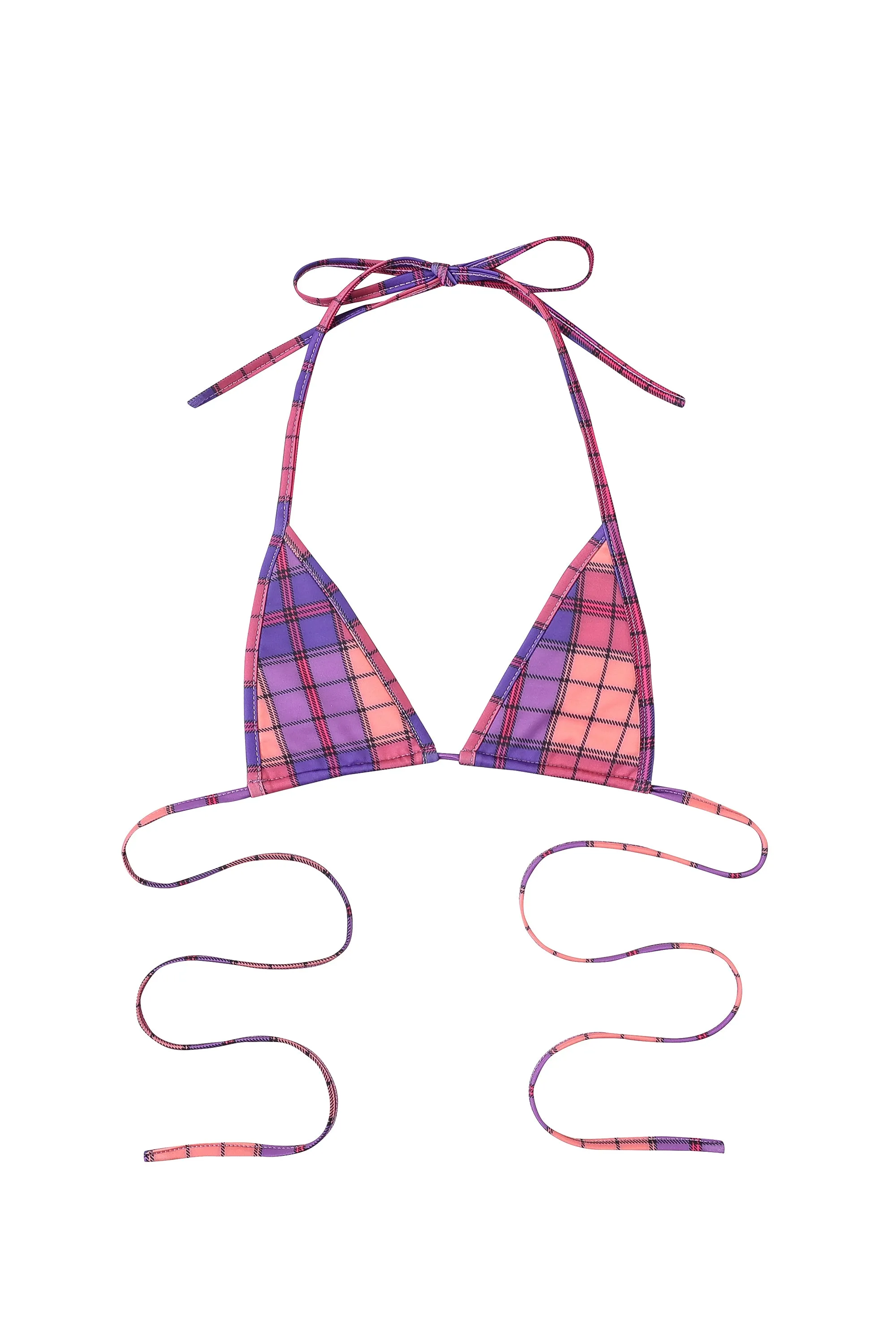 Skimpy Triangle Bikini Top Purple Plaid sold by Fashion Brand Company product image thumbnail 2