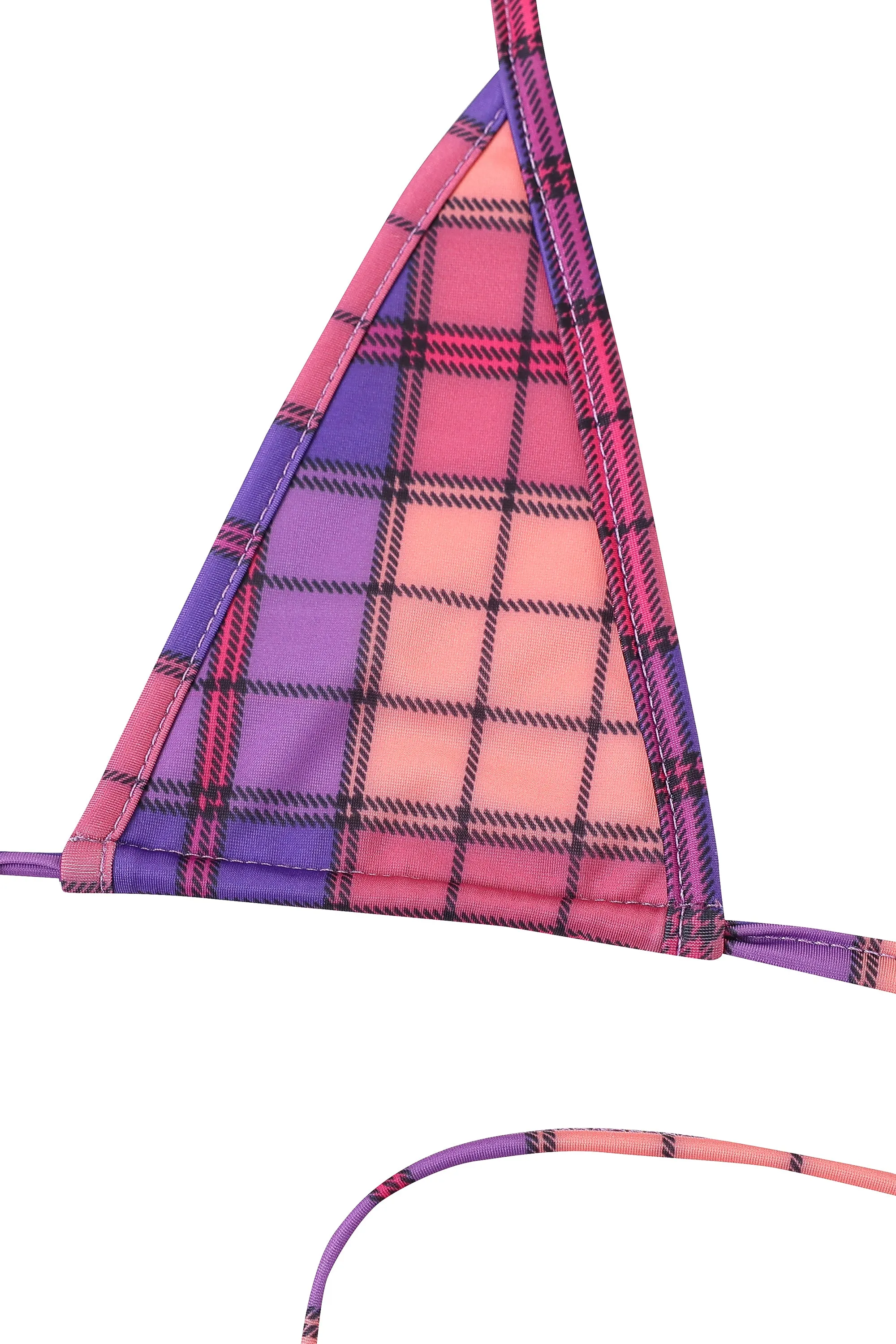 Skimpy Triangle Bikini Top Purple Plaid sold by Fashion Brand Company product image thumbnail 3