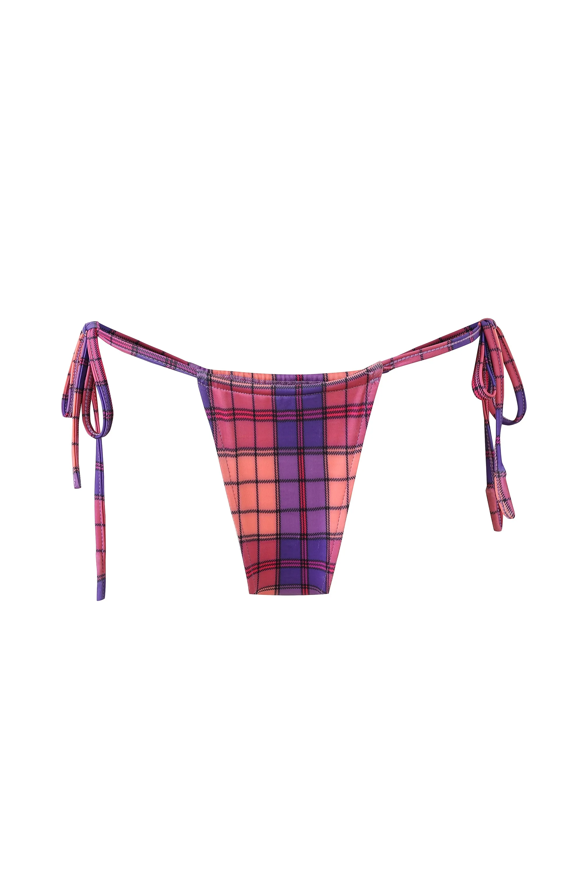 Skimpy String Bikini Bottoms Purple Plaid sold by Fashion Brand Company