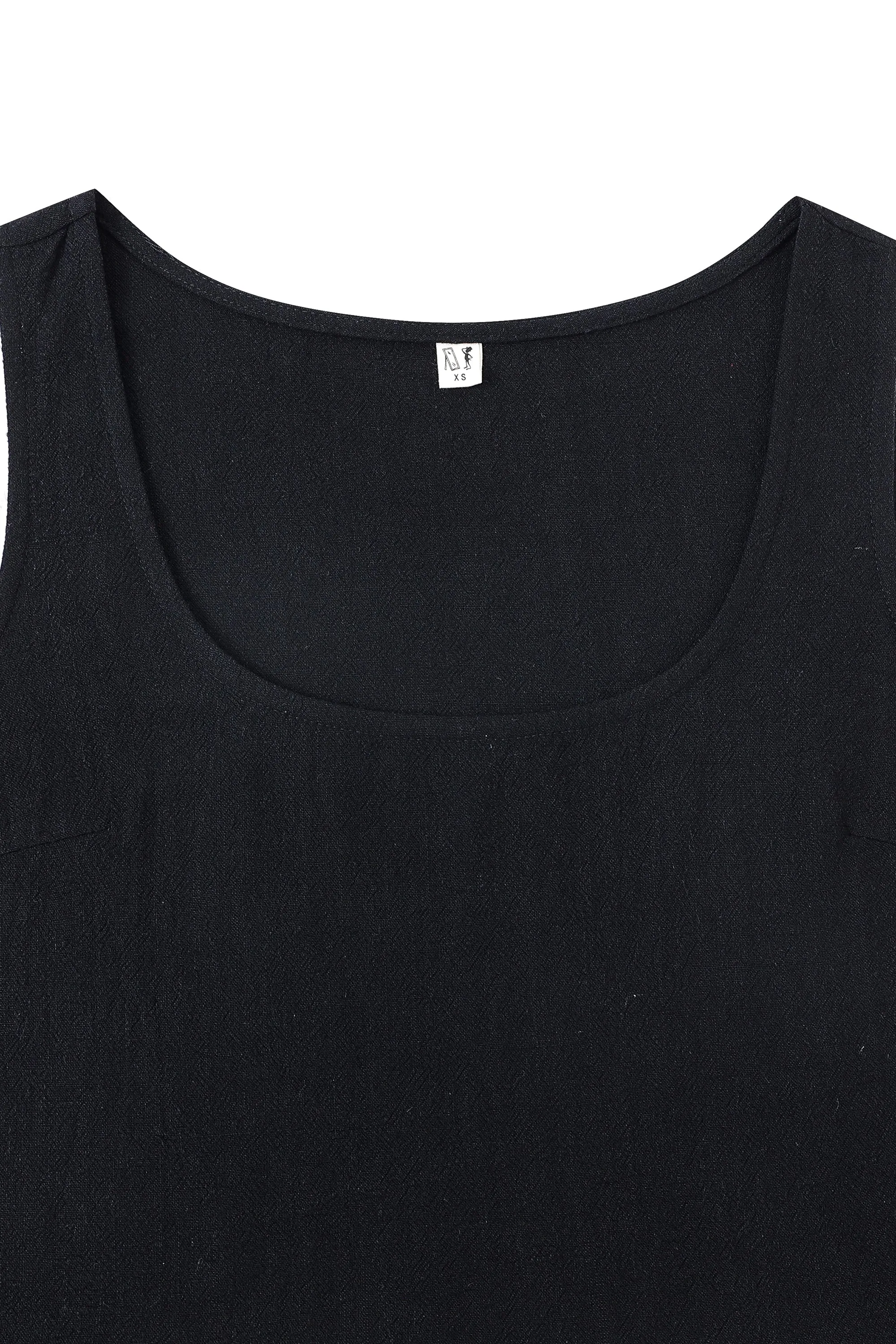 Scoop Crop Tank Soft Linen Black sold by Fashion Brand Company product image thumbnail 3