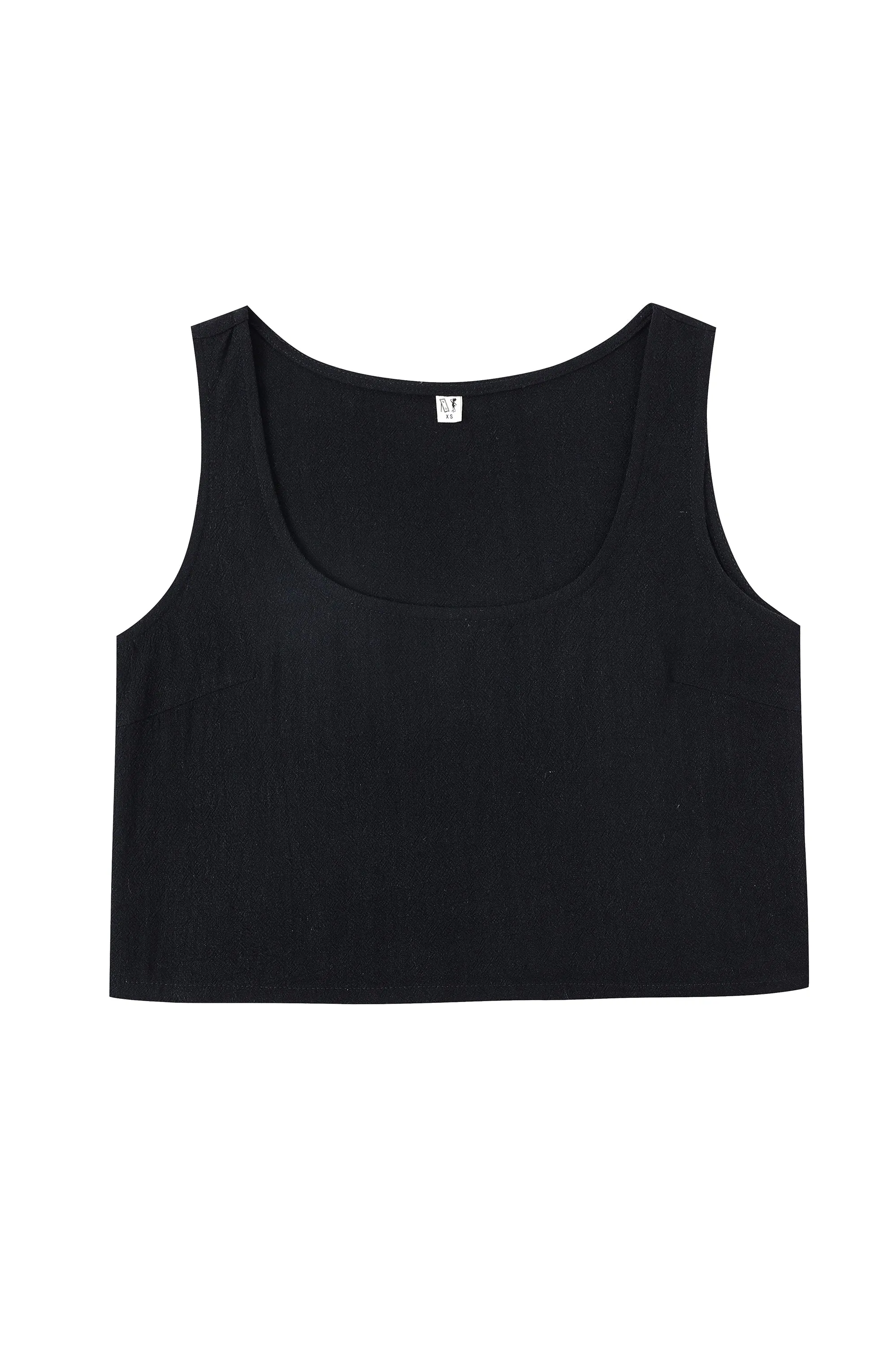 Scoop Crop Tank Soft Linen Black sold by Fashion Brand Company product image thumbnail 2