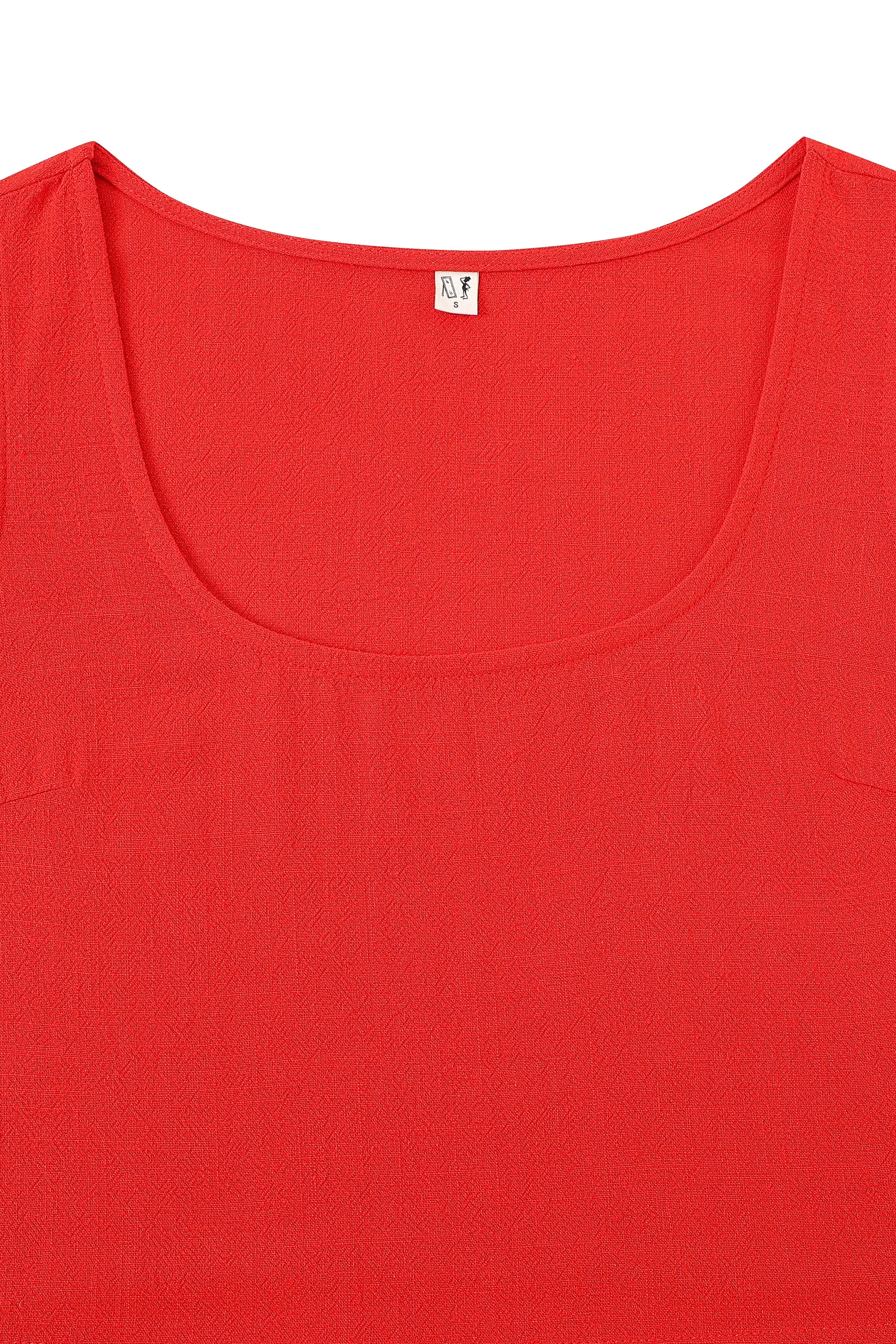 Scoop Crop Tank Soft Linen Red sold by Fashion Brand Company product image thumbnail 4