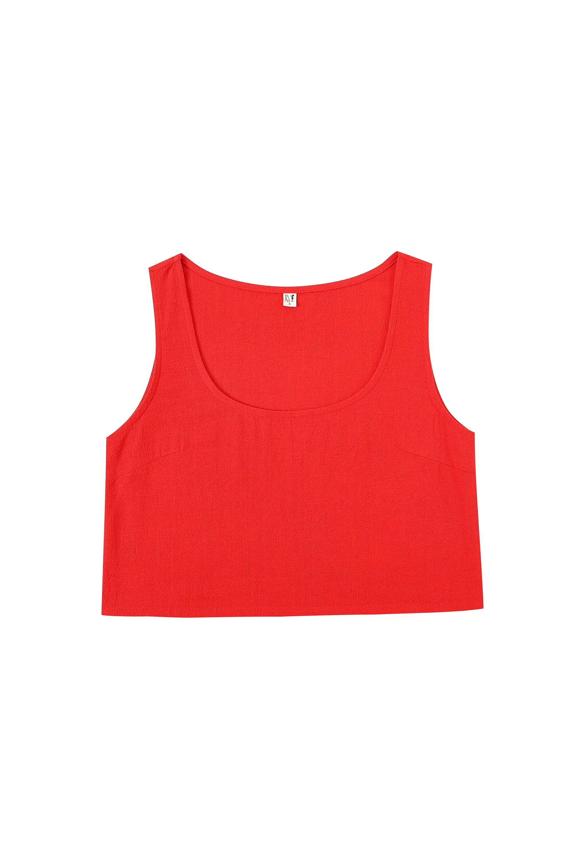 Scoop Crop Tank Soft Linen Red sold by Fashion Brand Company product image thumbnail 3
