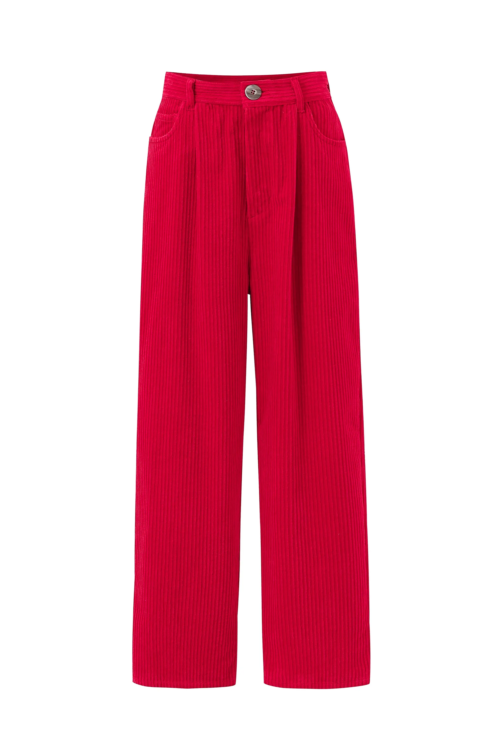 BE CAREFUL Corduroy Grampa Trousers Red sold by Fashion Brand Company product image thumbnail 3