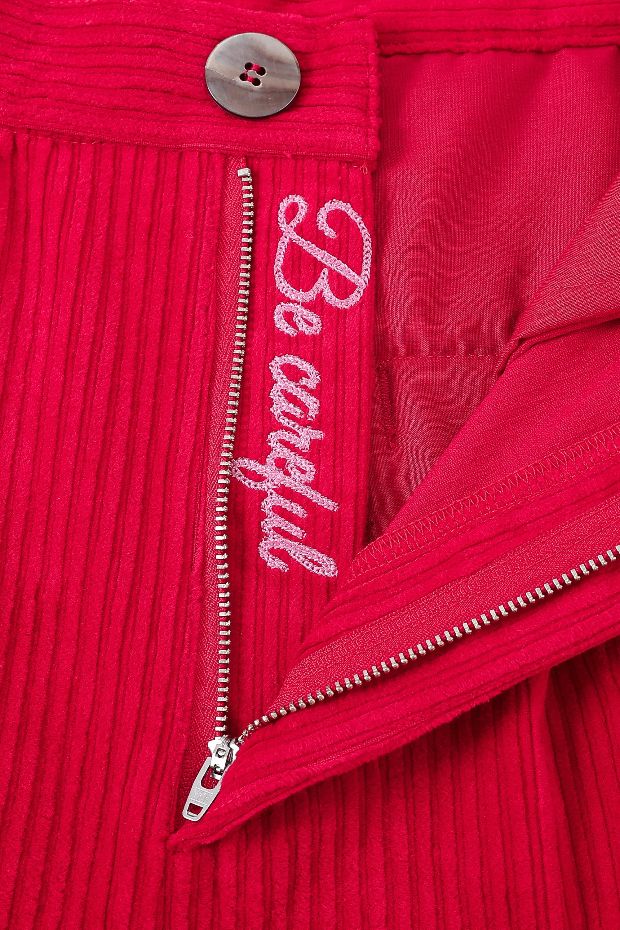 BE CAREFUL Corduroy Grampa Trousers Red sold by Fashion Brand Company product image thumbnail 2
