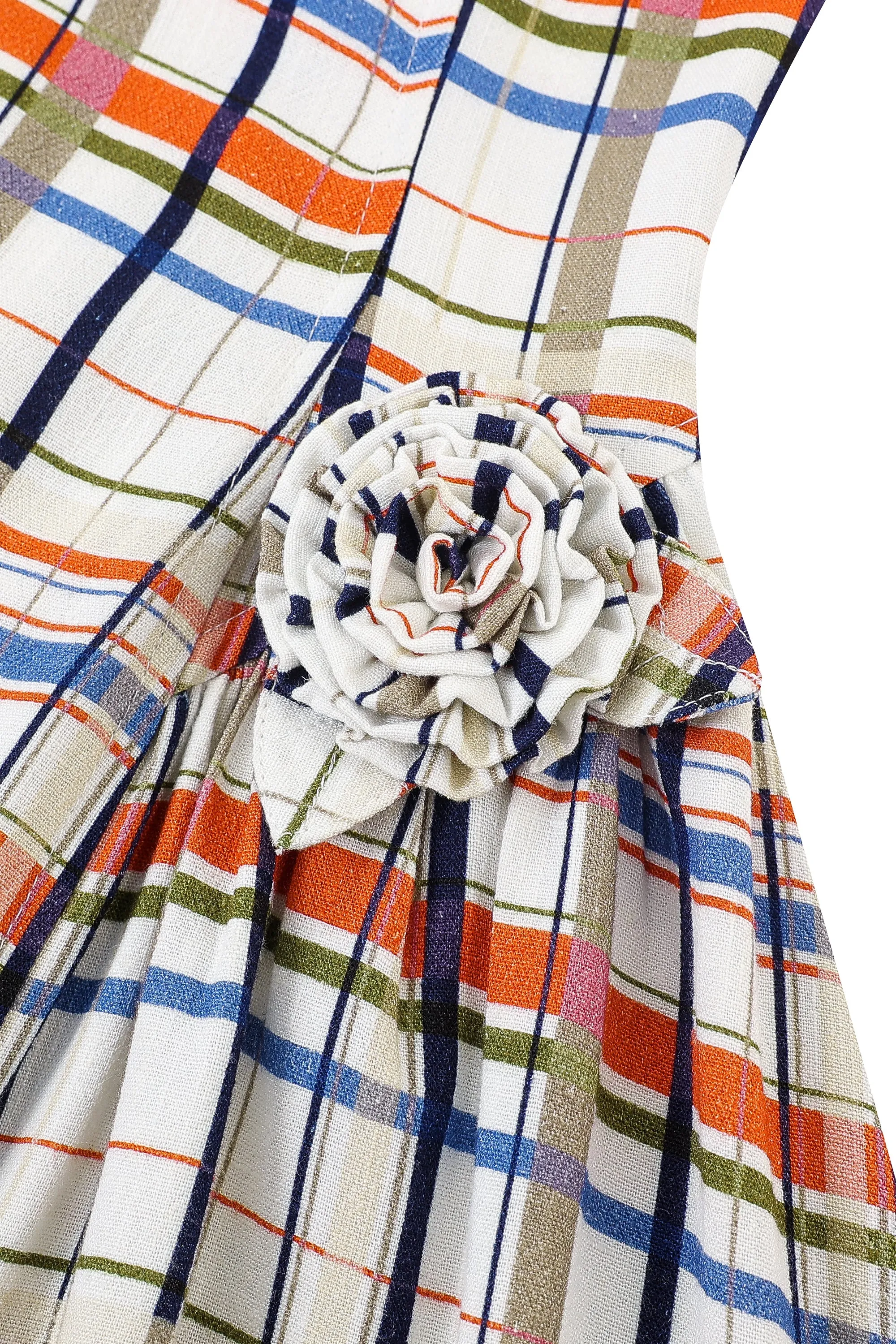 Barefoot Mini Dress Soft Linen Deck Chair Plaid sold by Fashion Brand Company product image thumbnail 2