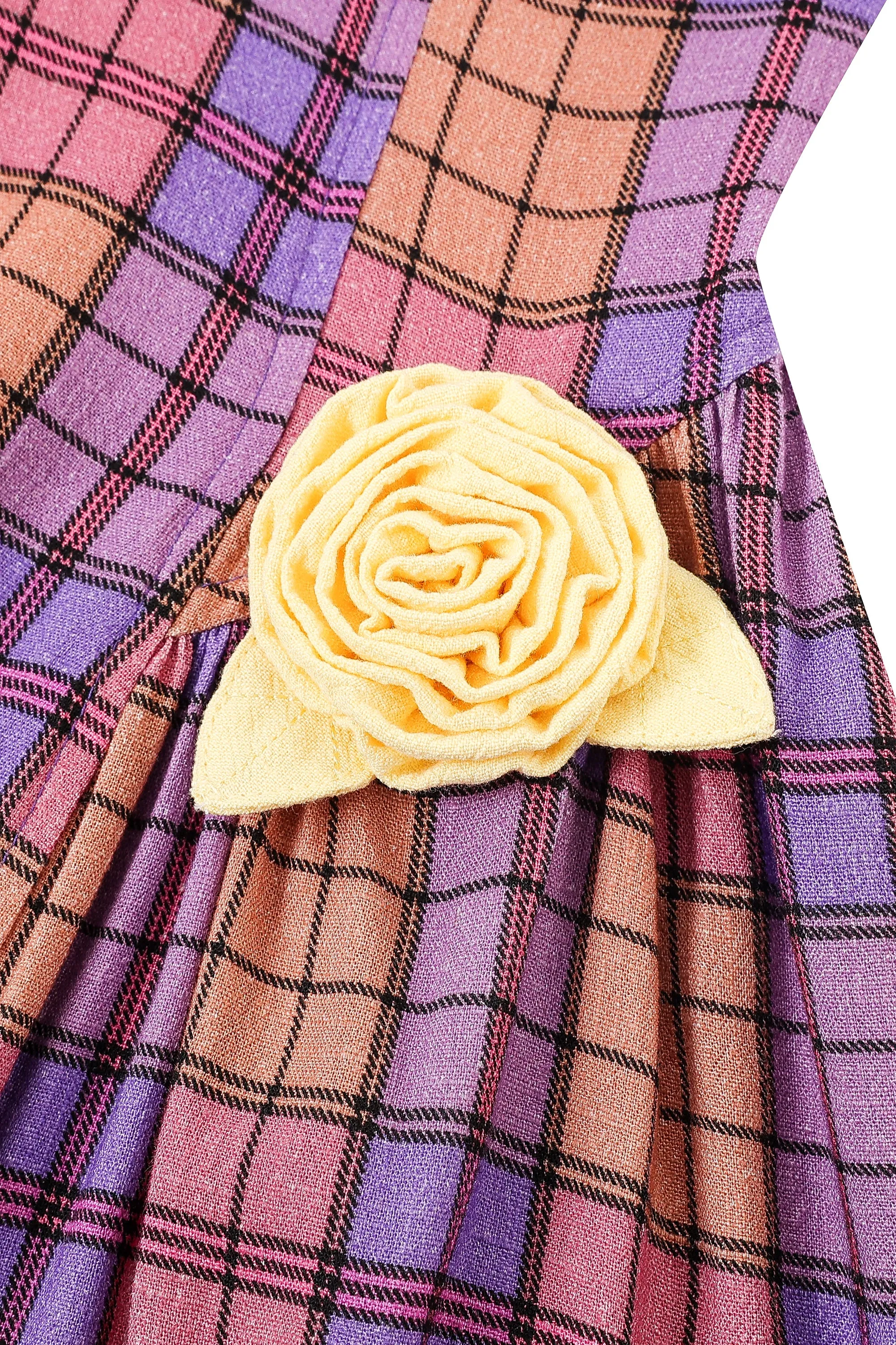 Barefoot Mini Dress Soft Linen Purple Plaid sold by Fashion Brand Company product image thumbnail 3
