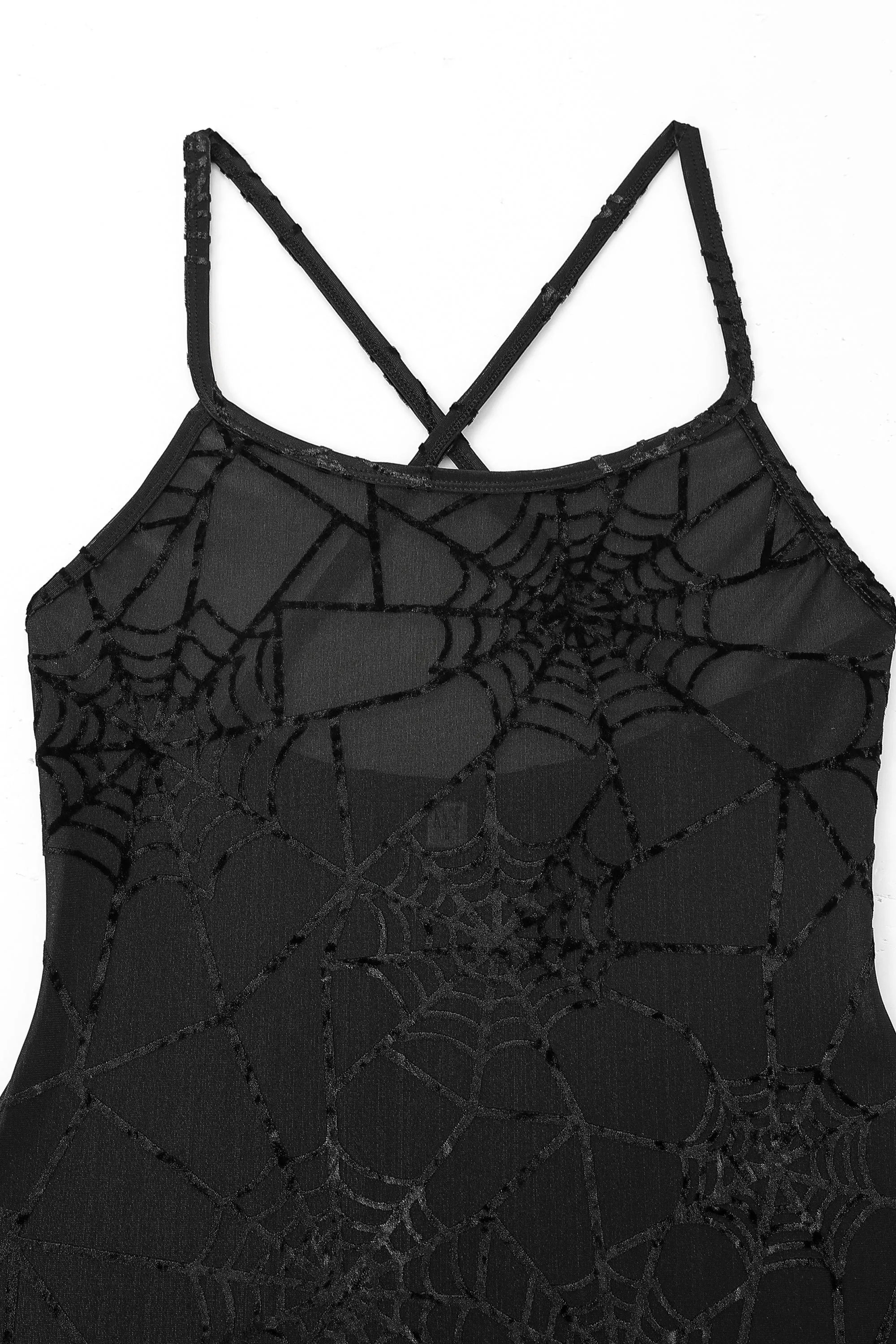 Black Widow Mesh Mini Dress With Scarf sold by Fashion Brand Company product image thumbnail 2