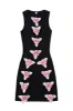 11 Hole Punch Rose Tencel Rib Mini Dress sold by Fashion Brand Company