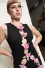 11 Hole Punch Rose Tencel Rib Mini Dress sold by Fashion Brand Company