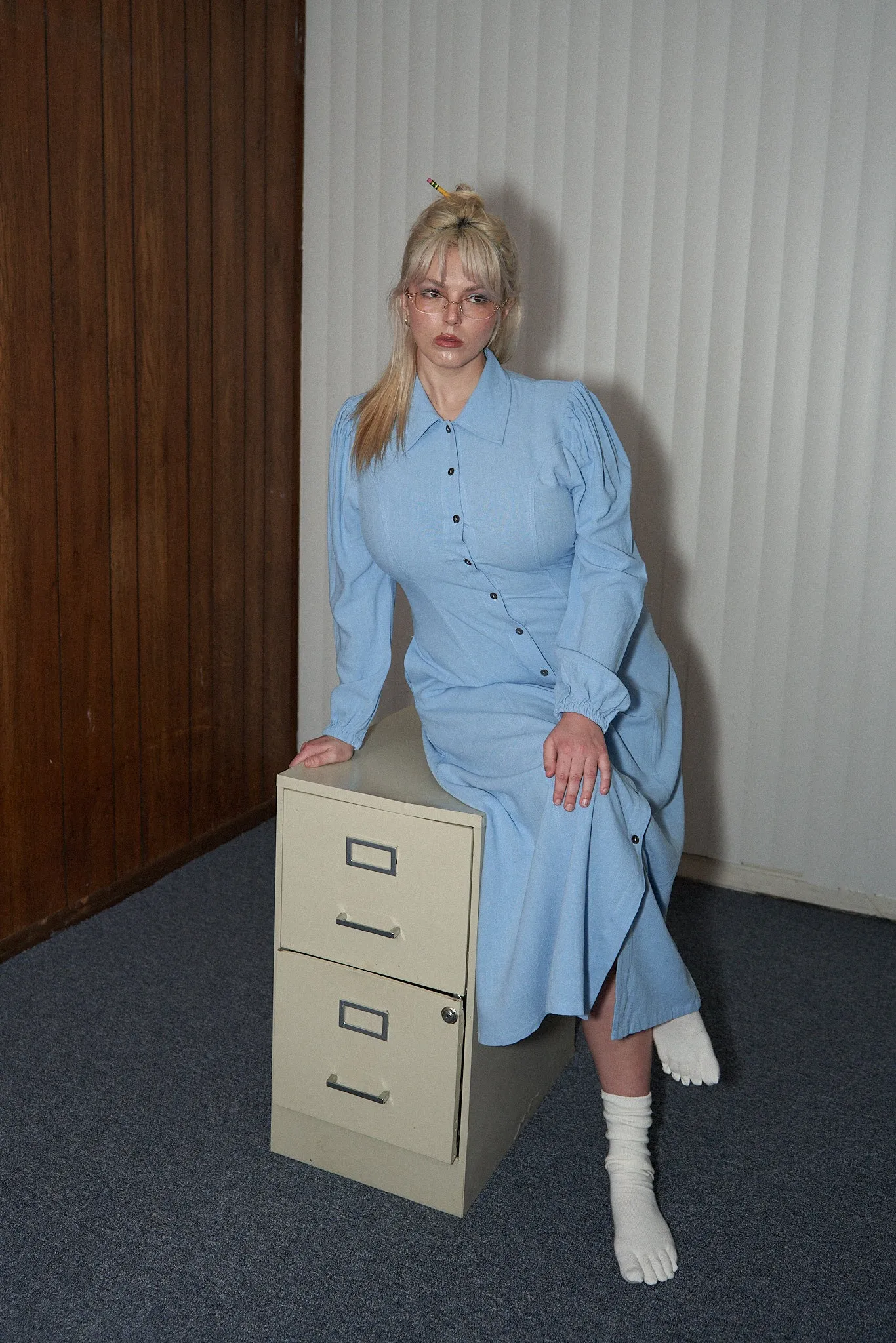 Blue Soft Linen Sex Cult Dress sold by Fashion Brand Company product image thumbnail 2