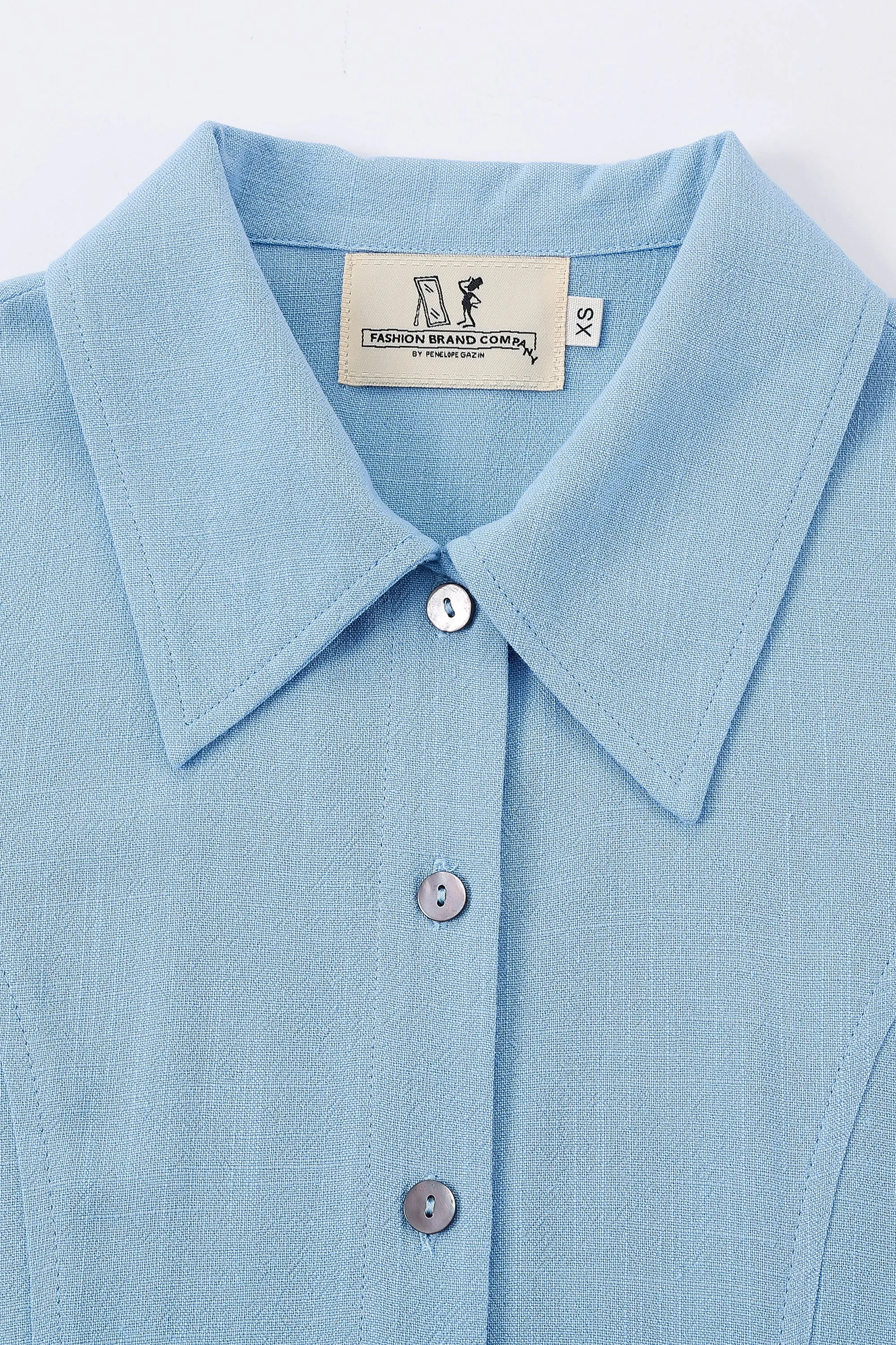 Blue Soft Linen Sex Cult Dress sold by Fashion Brand Company product image thumbnail 4