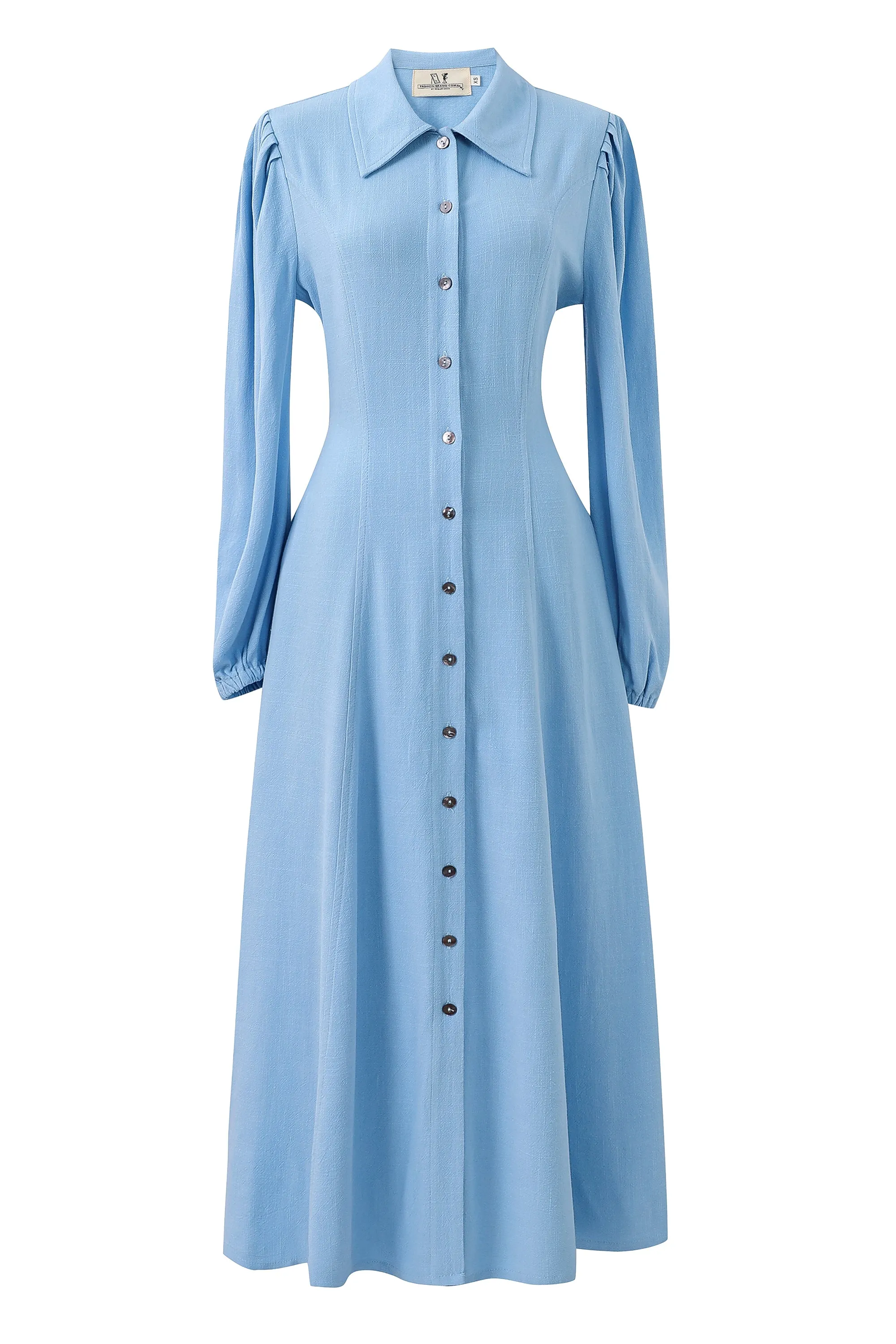 Blue Soft Linen Sex Cult Dress sold by Fashion Brand Company product image thumbnail 3