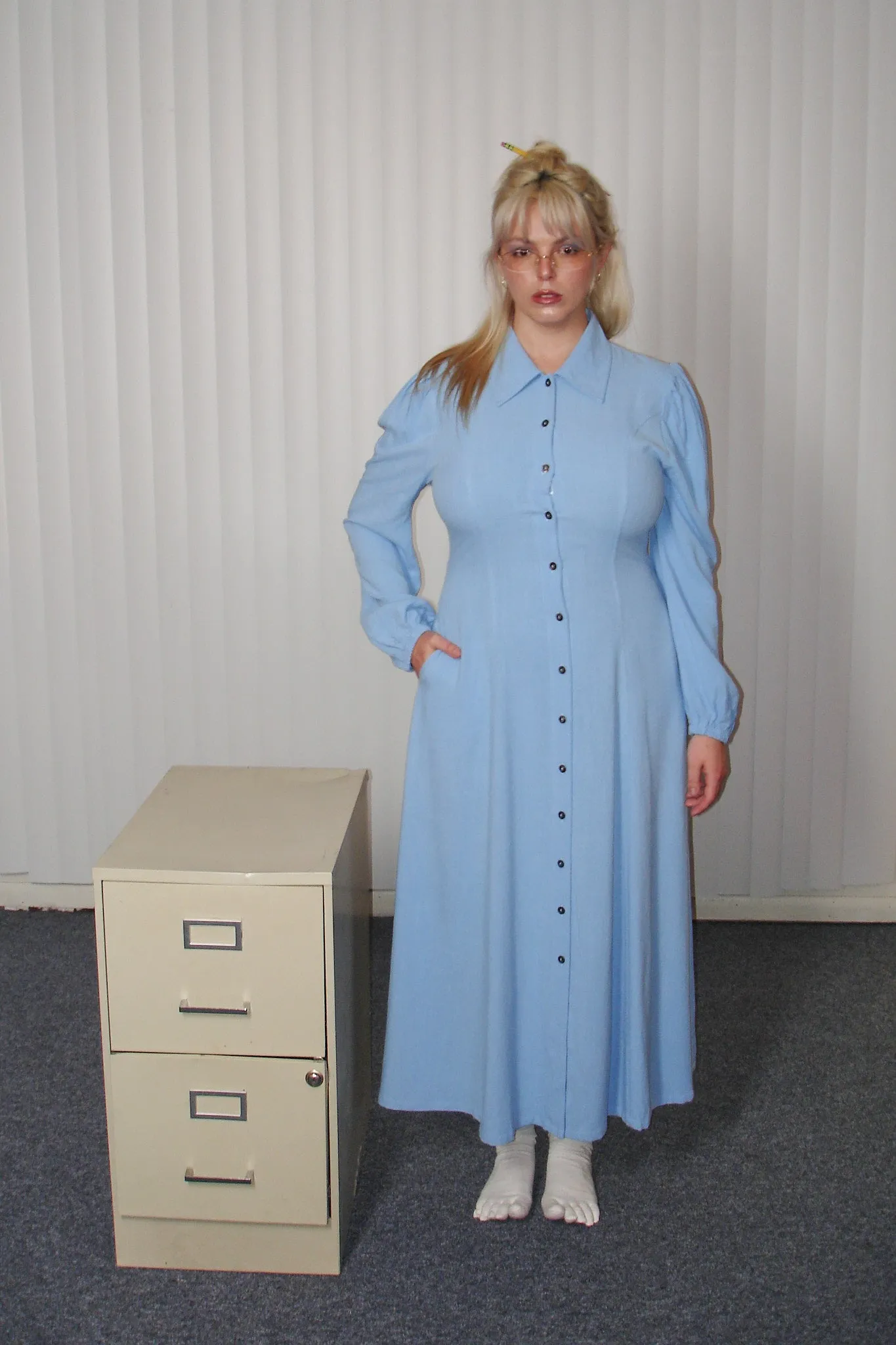 Blue Soft Linen Sex Cult Dress sold by Fashion Brand Company