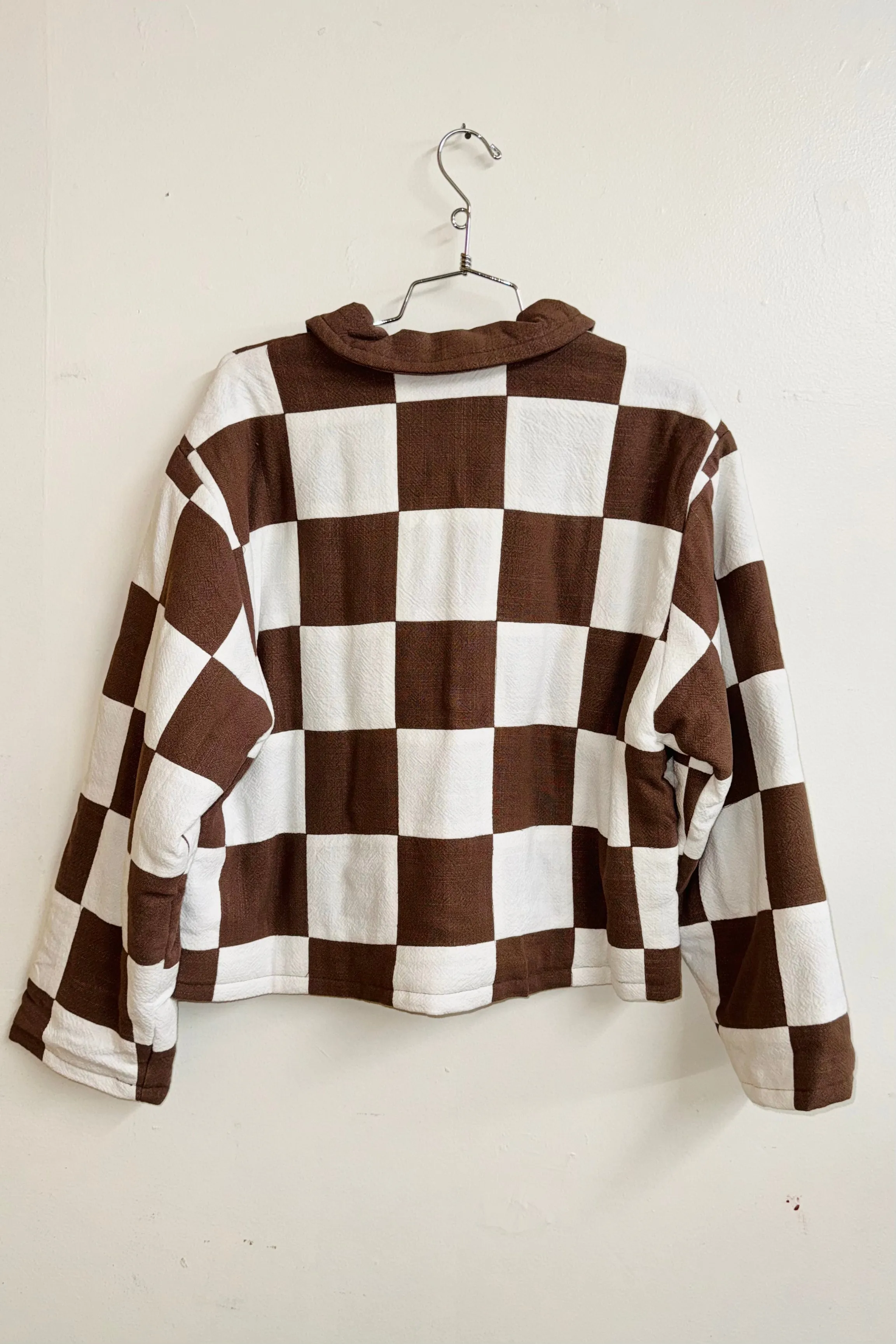 Scrap #8 - S/M Brown/White Chessboard Crop Jacket sold by Fashion Brand Company product image thumbnail 2