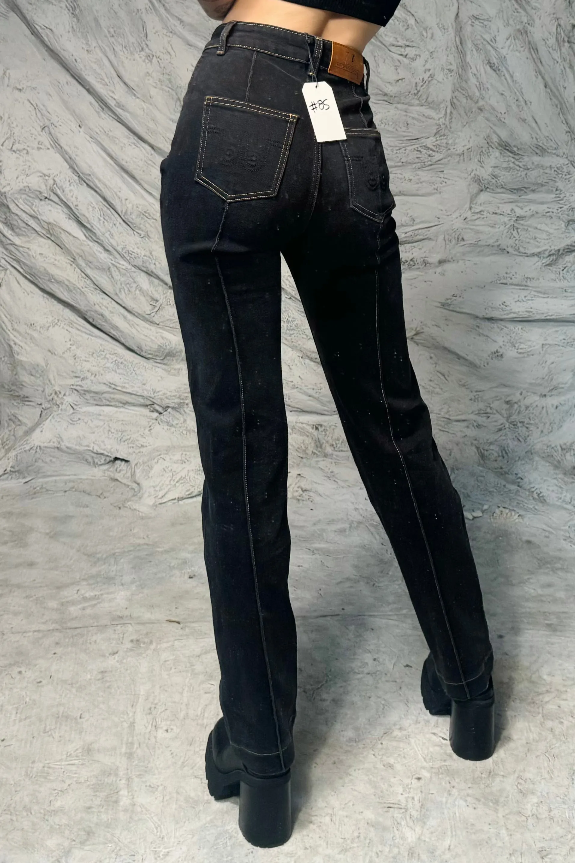 SAMPLE #85 - S Black Seamed Jeans sold by Fashion Brand Company