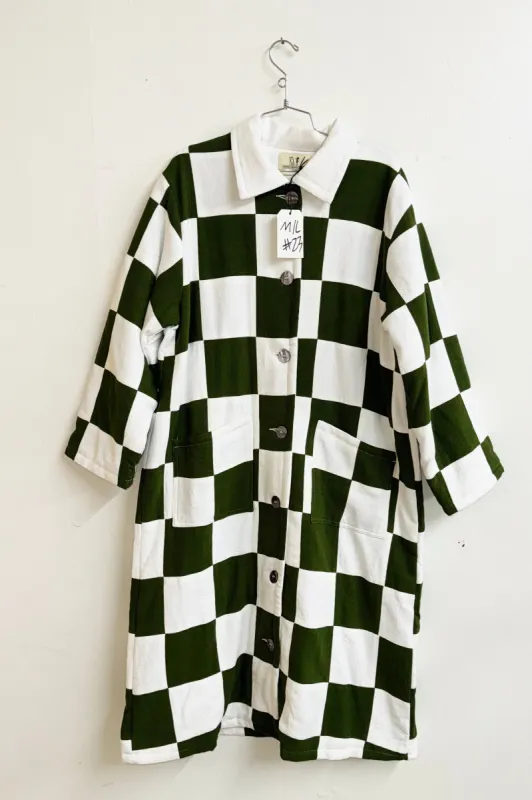 Scrap #23 White/Moss Chessboard Coat M/L sold by Fashion Brand Company