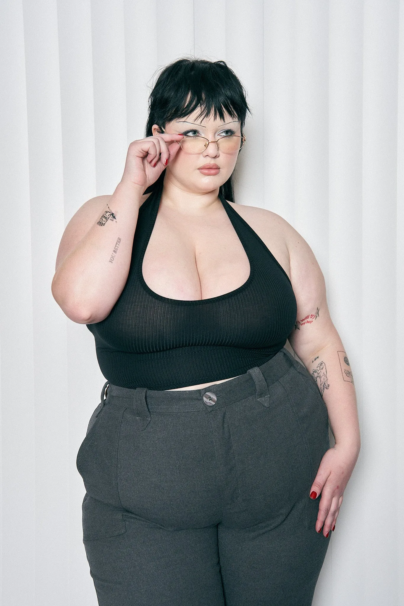 Tencel Rib Halter Top Black sold by Fashion Brand Company product image thumbnail 3