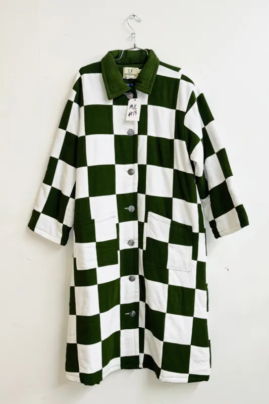 Scrap #13 Moss/White Chessboard Coat M/L made by Fashion Brand Company