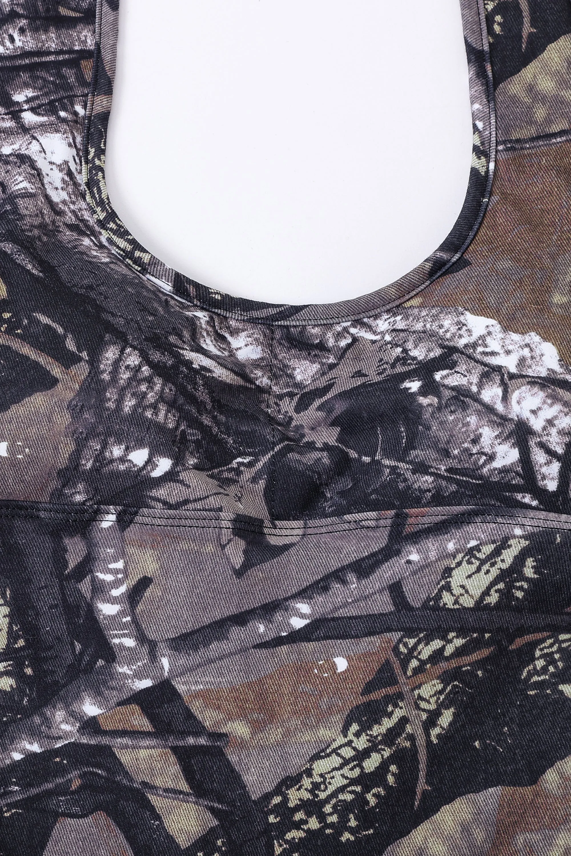 Forest Camo Yoga Romper sold by Fashion Brand Company product image thumbnail 3